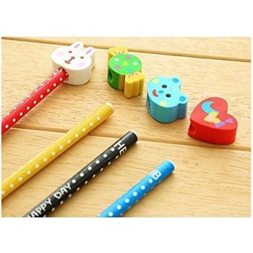 Paquete de 10 Lápices de Borrador Caricatura Yansanido 18.5 cm