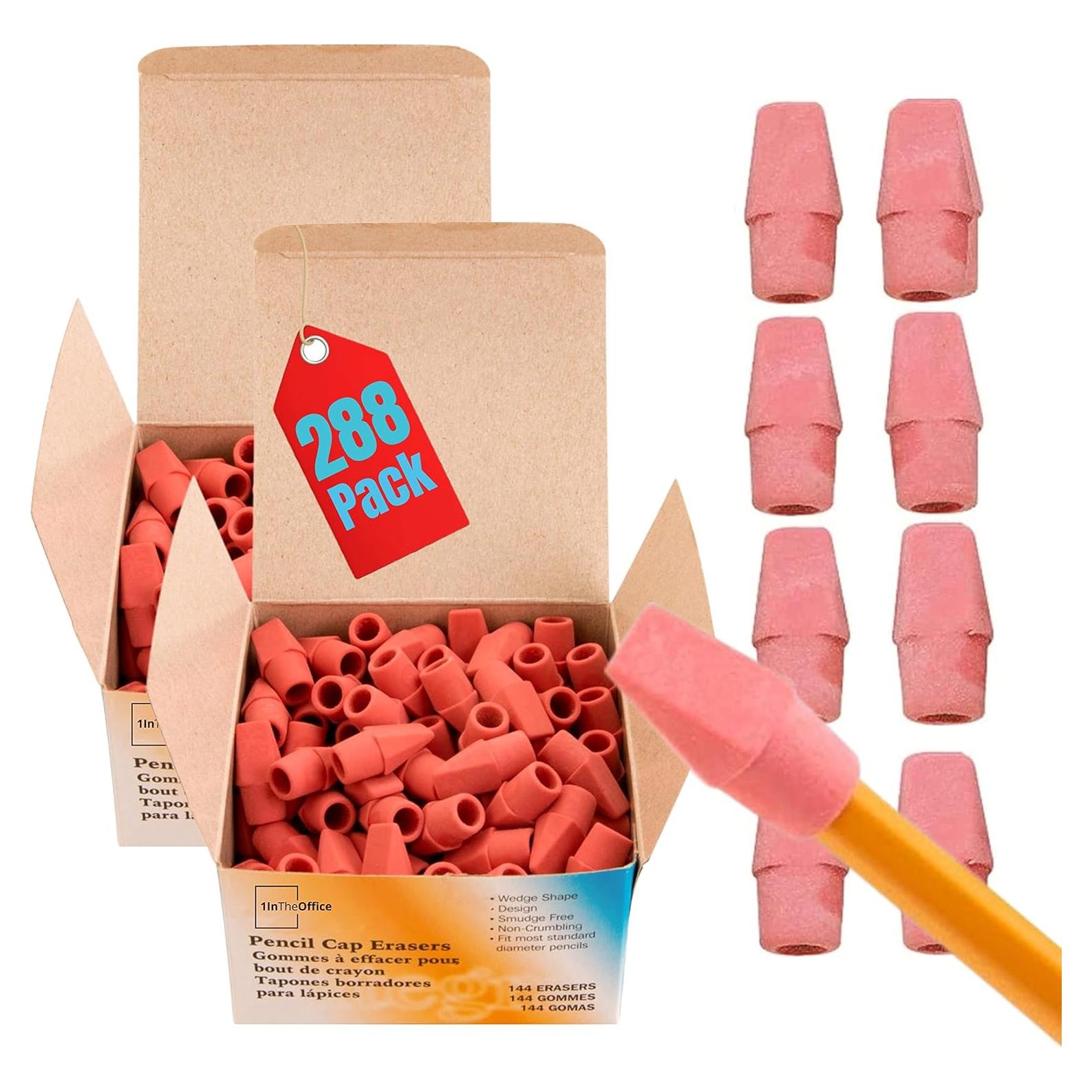 Borradores de Tapa de Lápiz 1EnLaOficina Rosa 288 Unidades