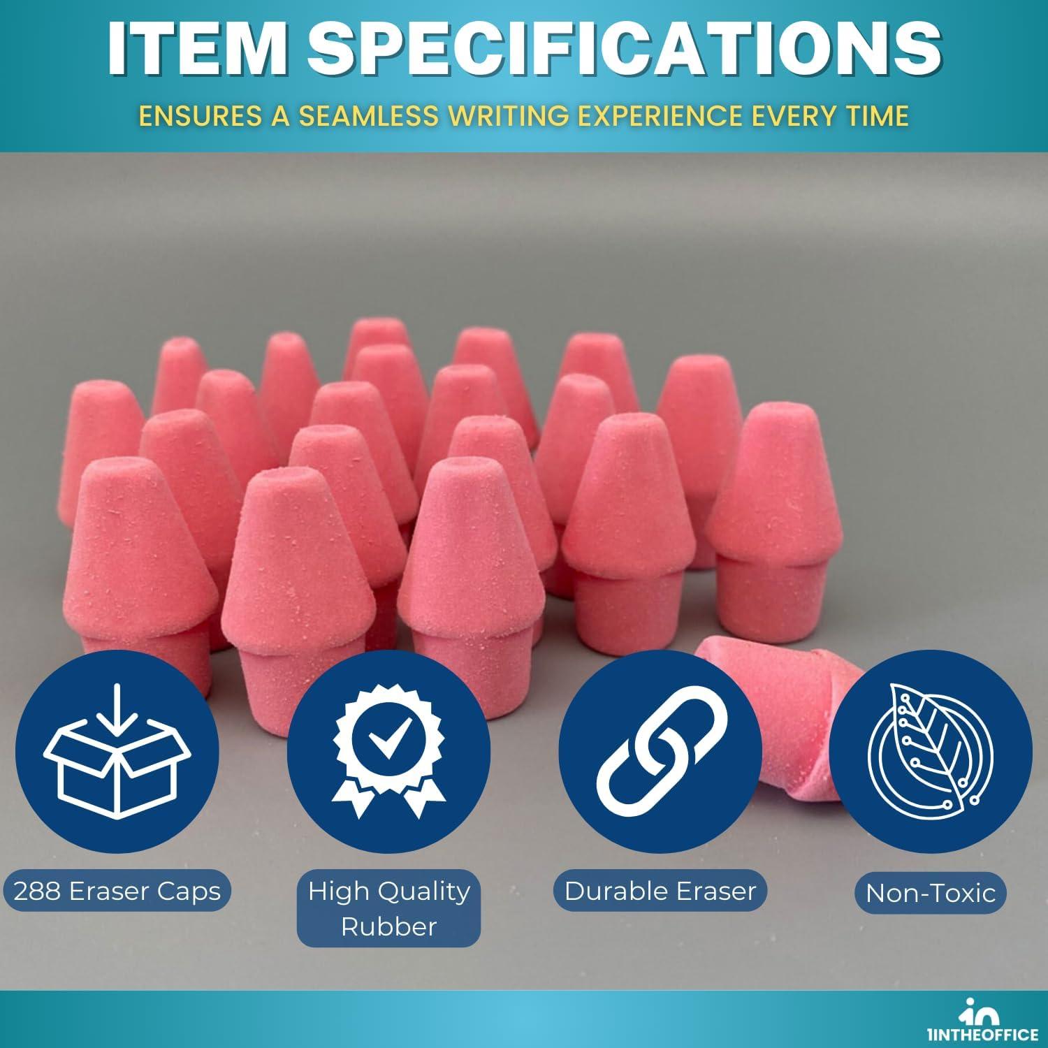 Borradores de Tapa de Lápiz 1EnLaOficina Rosa 288 Unidades