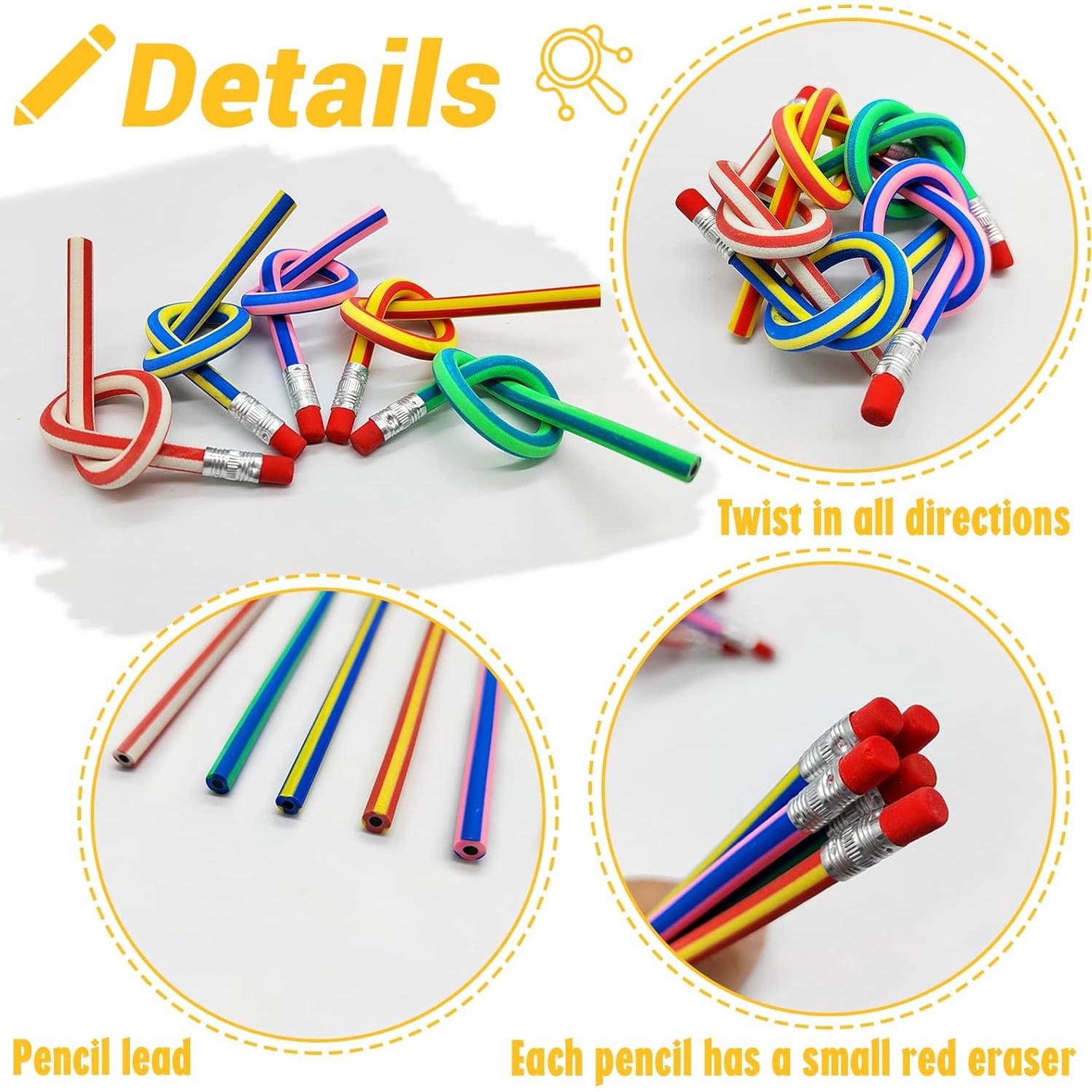 40 Lápices Flexibles Multicolores Qyyiguf 17.78 cm con Borrador