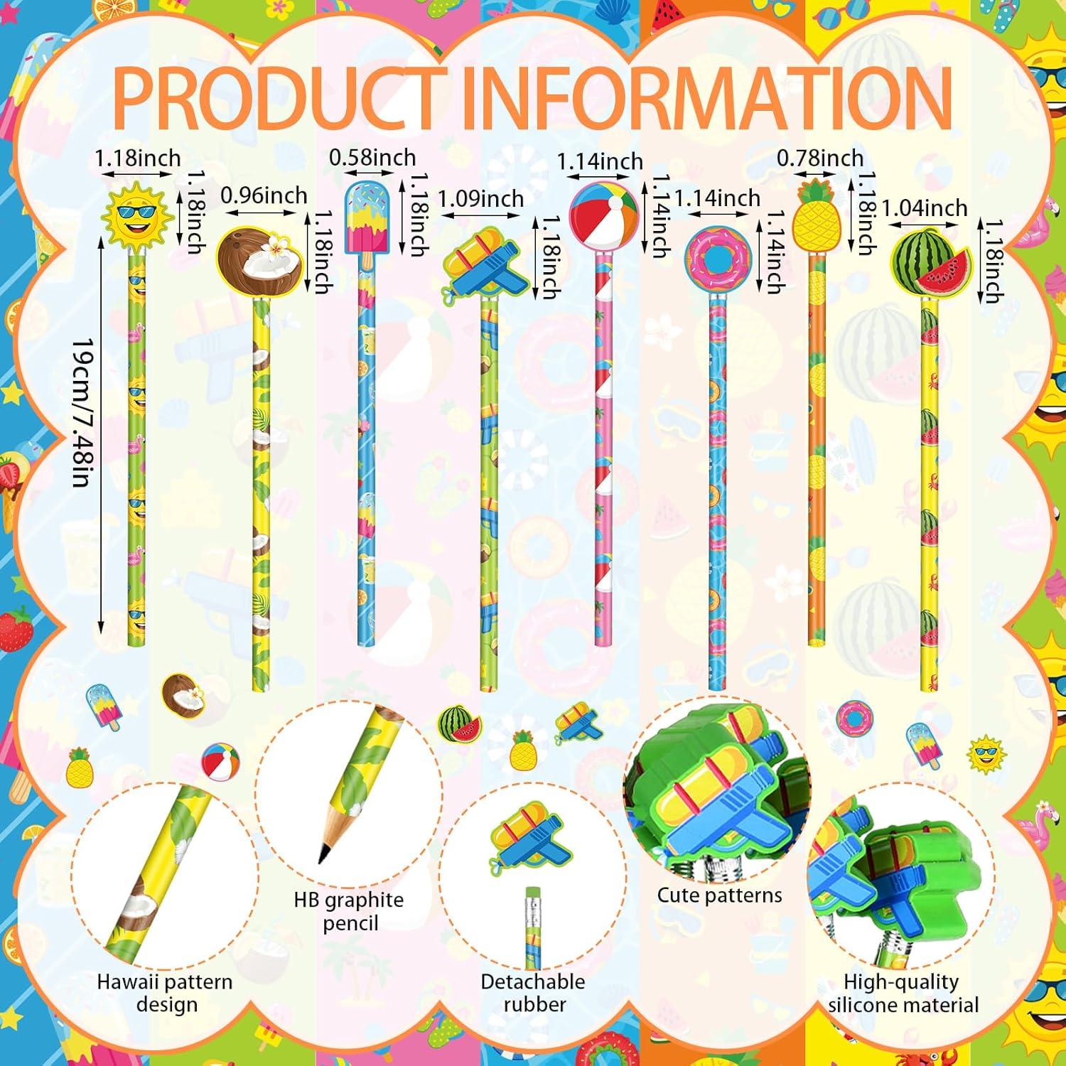 Lápices de Playa Tenceur 48 Pcs con Adornos de Hawaii
