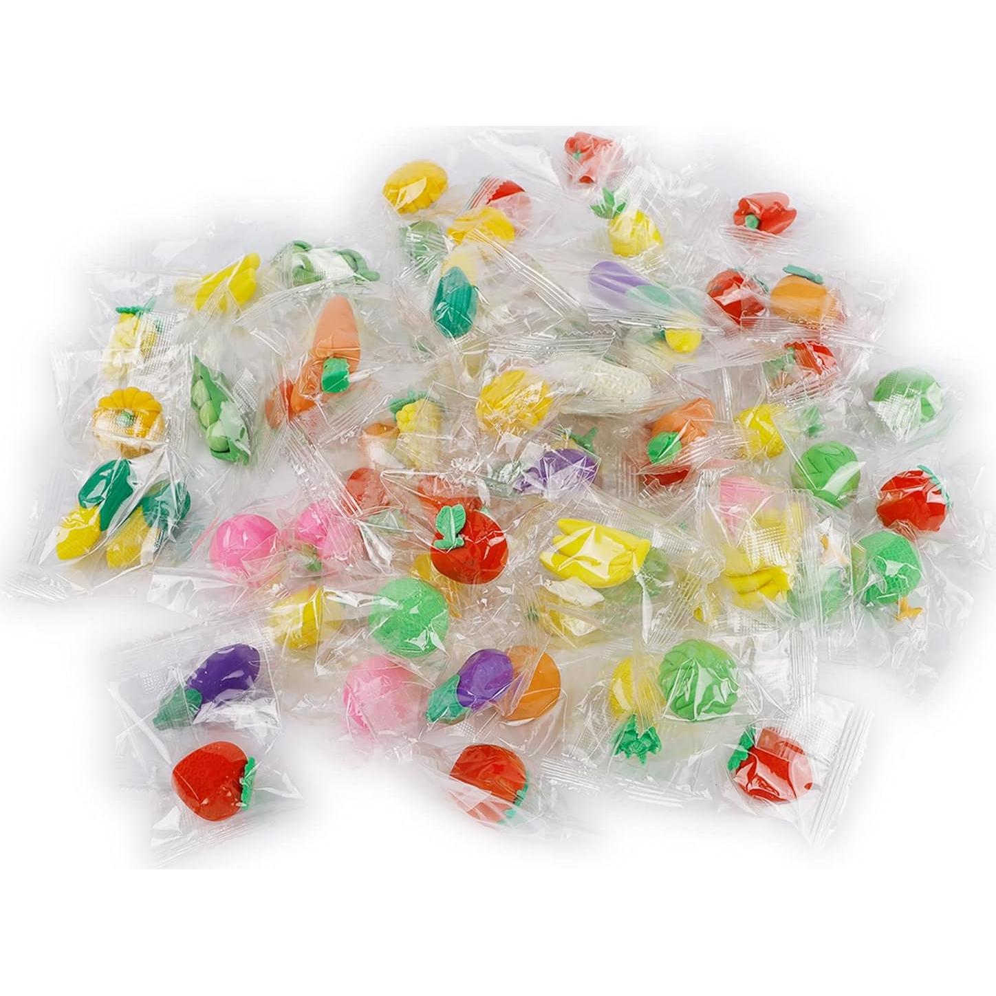 Juego de Gomas de Borrar Frutas y Verduras Cllayees 72 Pcs