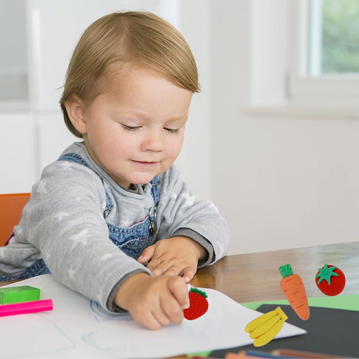 Juego de Gomas de Borrar Frutas y Verduras Cllayees 72 Pcs