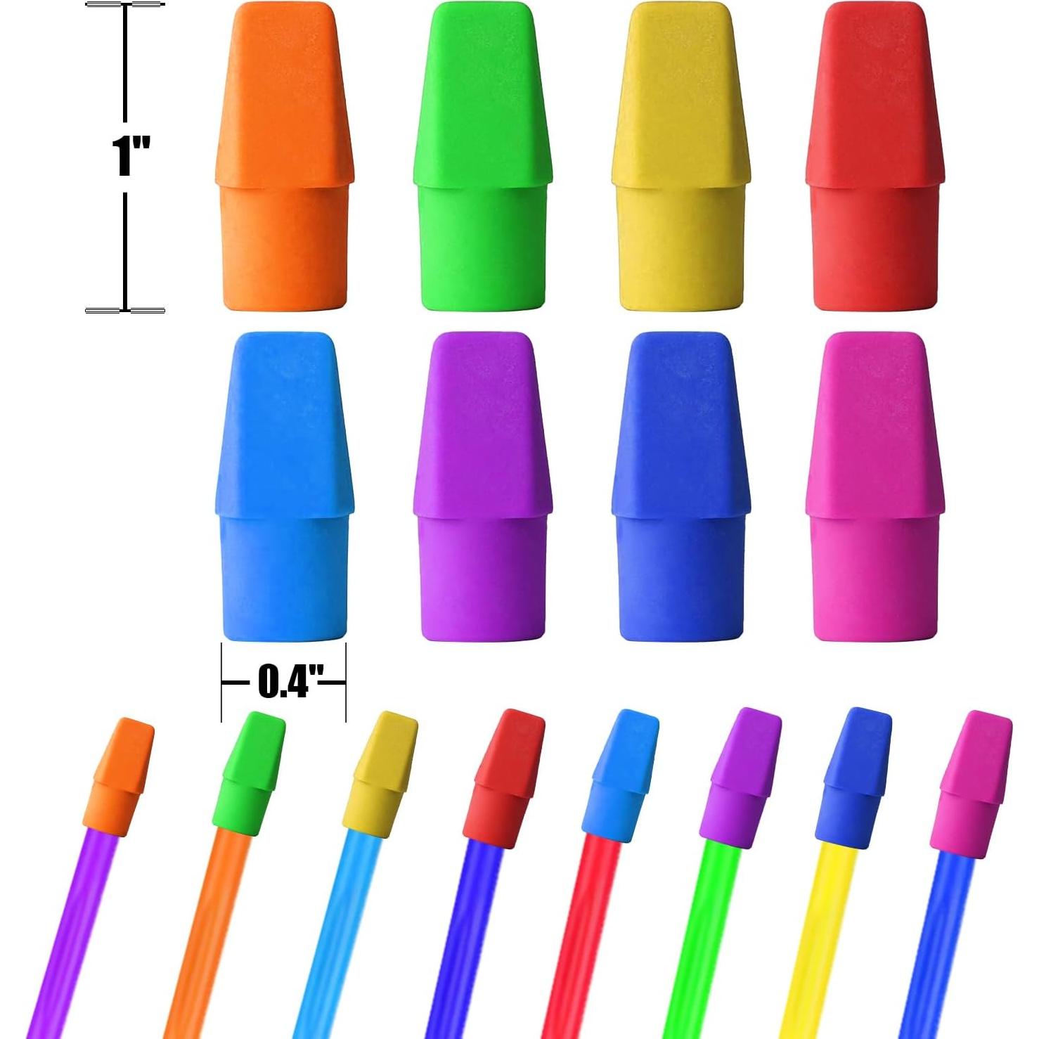 Borradores de Tapa de Lápiz Mineweii, Paquete de 150 Colores Vibrantes