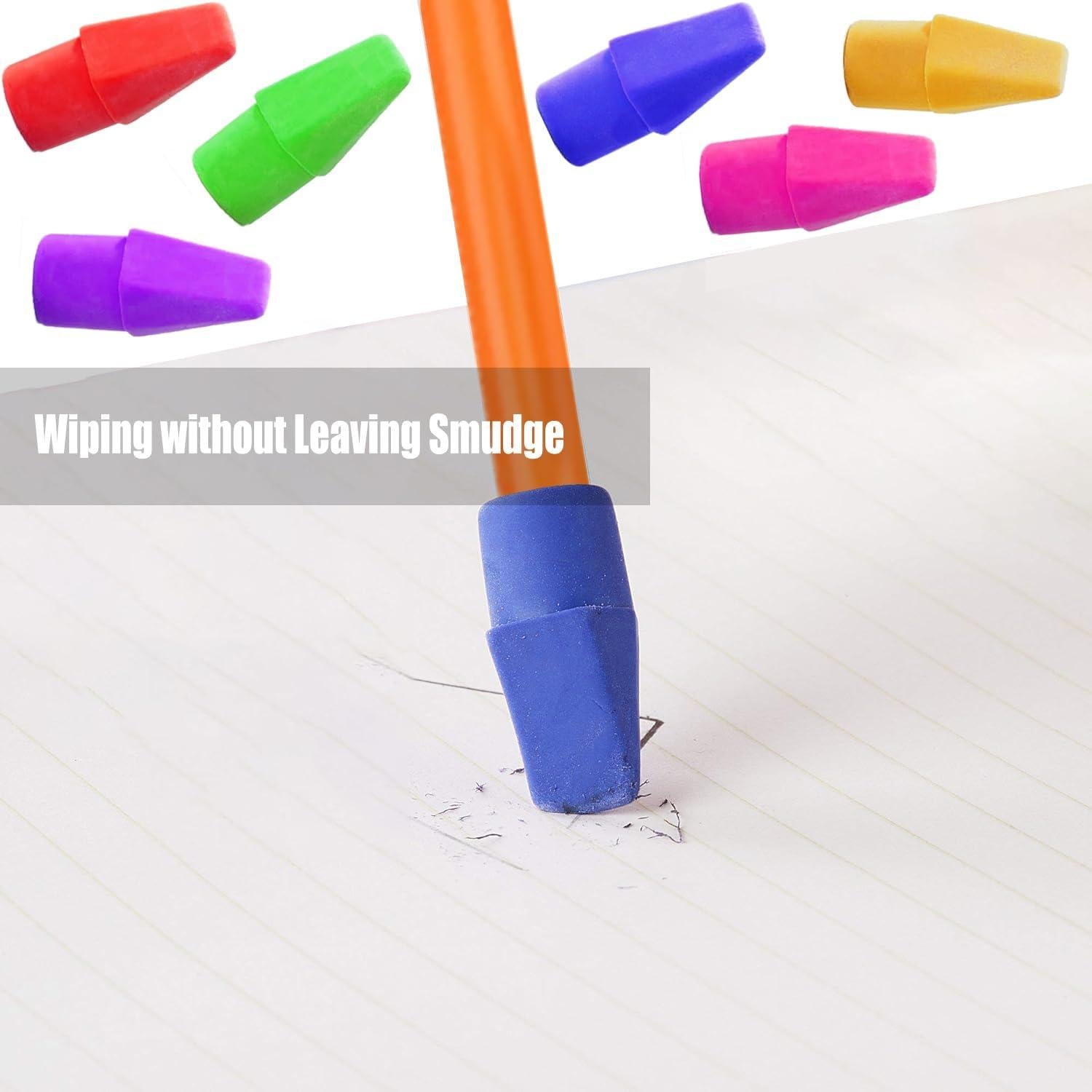 Borradores de Tapa de Lápiz Mineweii, Paquete de 150 Colores Vibrantes