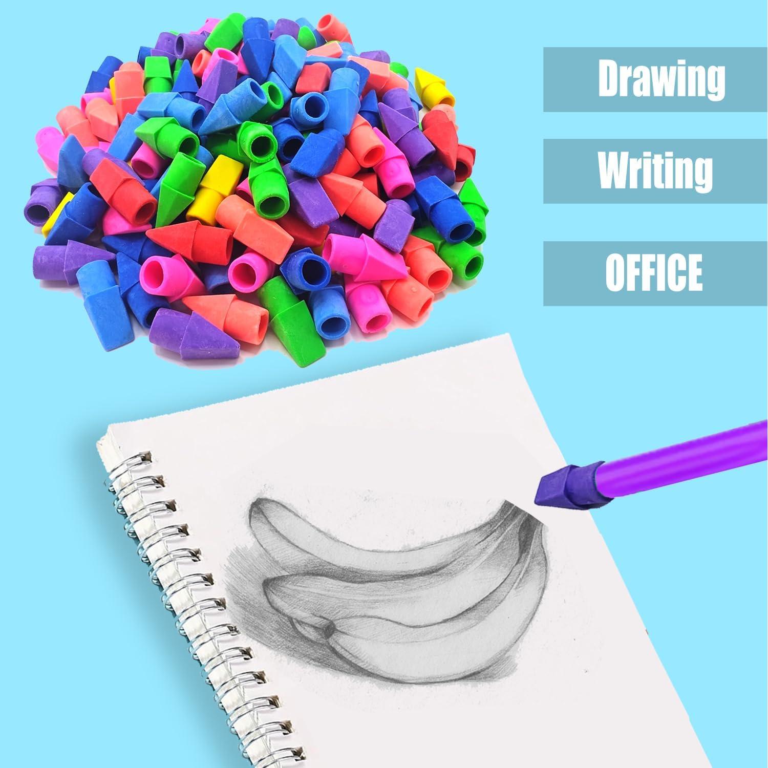 Borradores de Tapa de Lápiz Mineweii, Paquete de 150 Colores Vibrantes