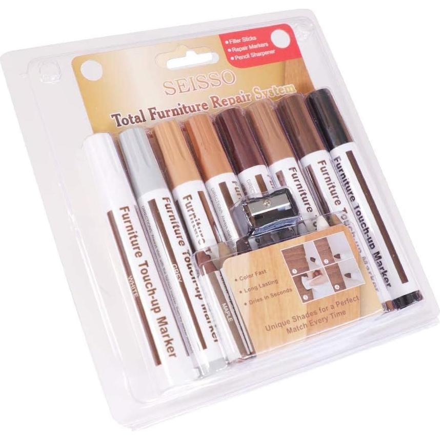 Kit de Reparación de Muebles DEWEL 17 Piezas - Marcadores y Cera