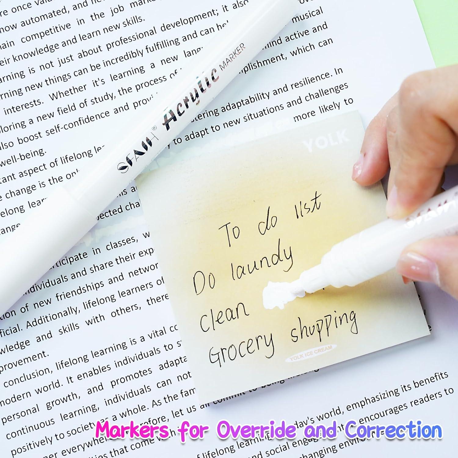 Marcadores de Pintura Blanca SFAIH - Paquete de 4 Punta Media 2-3mm