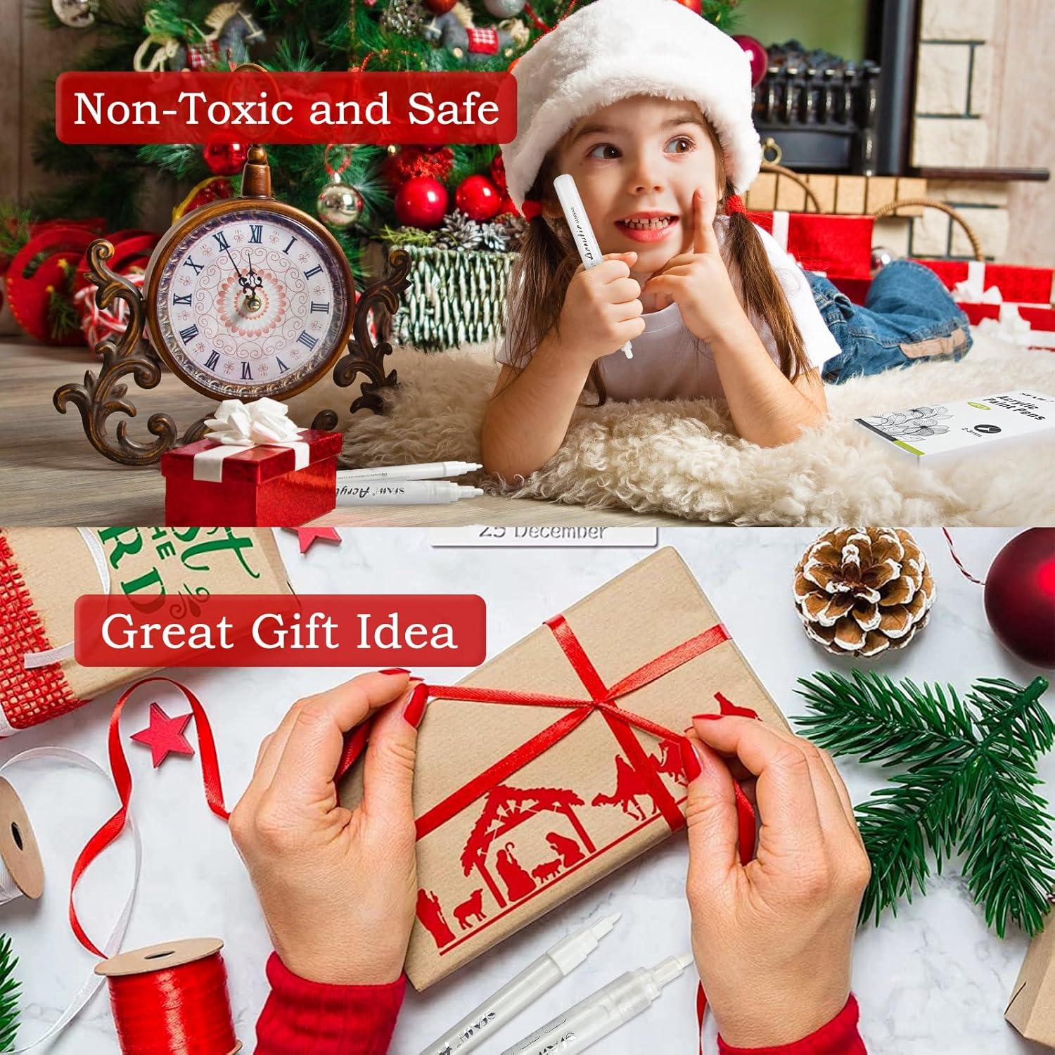 Marcadores de Pintura Blanca SFAIH - Paquete de 4 Punta Media 2-3mm