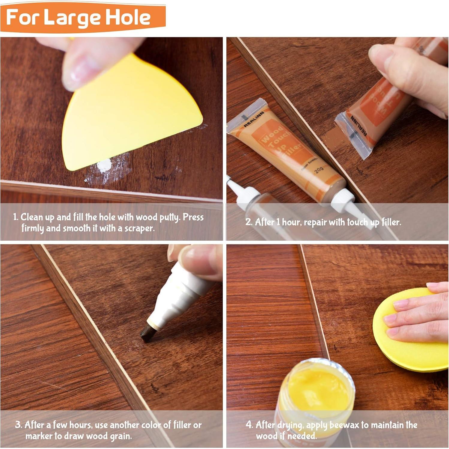 Kit de Reparación de Muebles de Madera REALINN - 28 Piezas