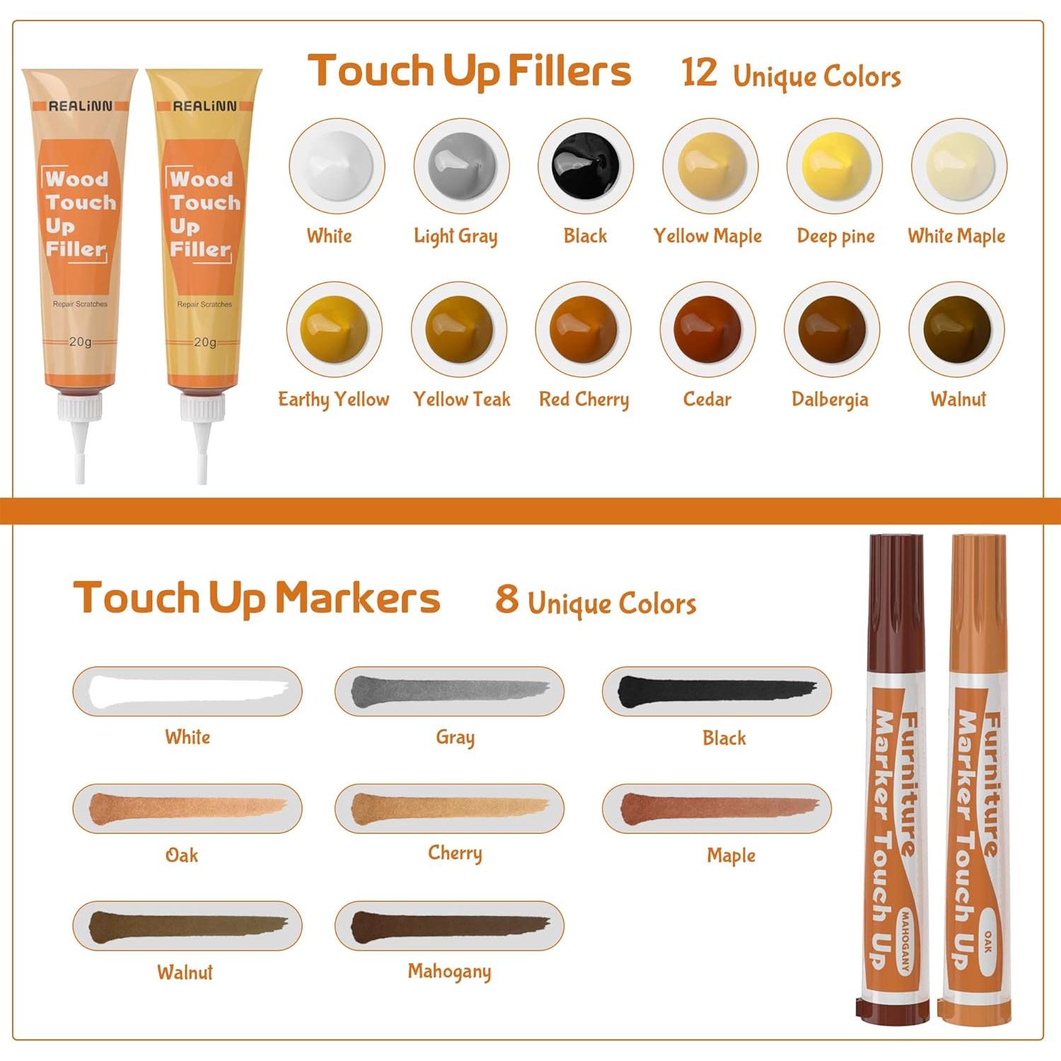 Kit de Reparación de Muebles de Madera REALINN - 28 Piezas