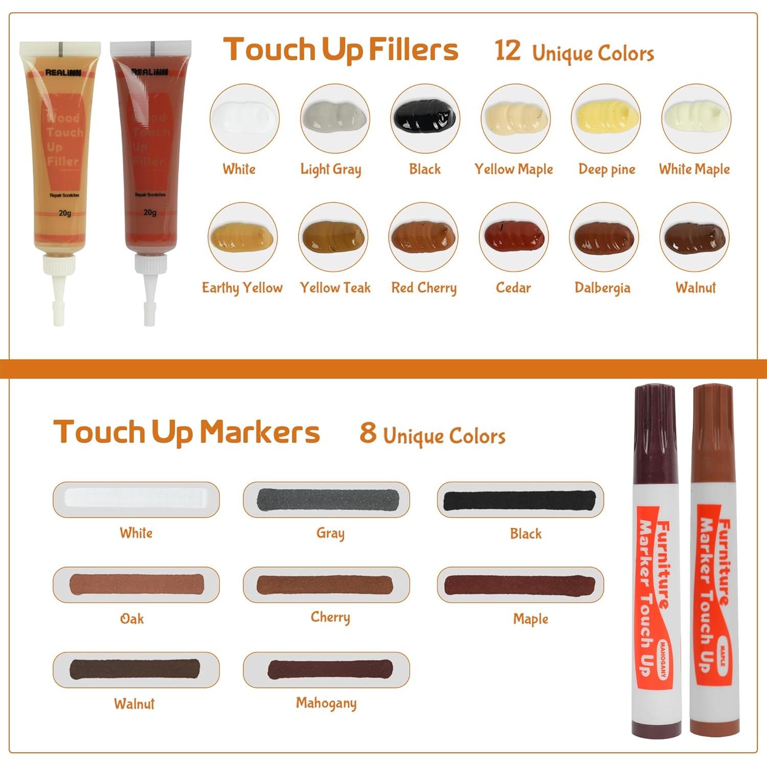 Kit de Reparación de Muebles de Madera REALINN - 28 Piezas