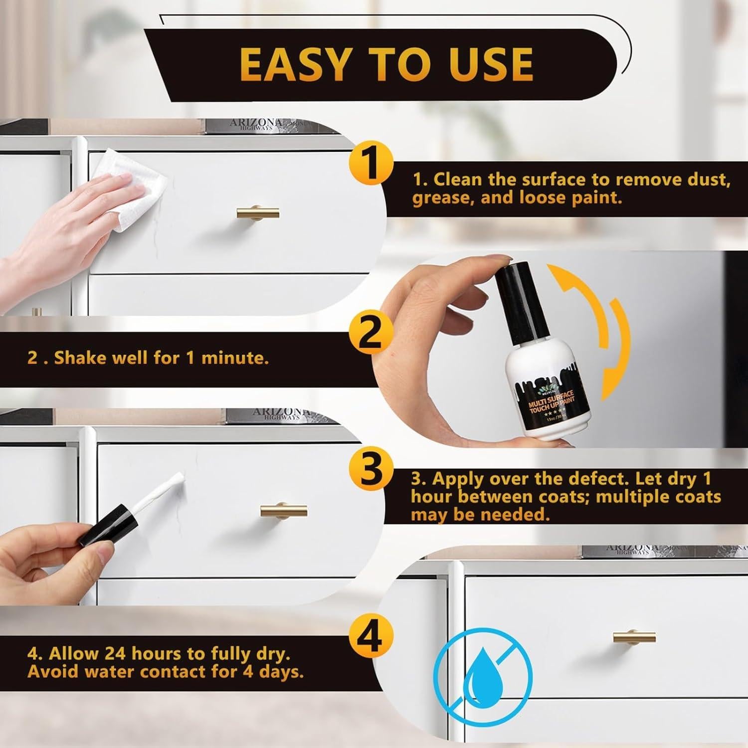 Pintura de Retoque Blanca Meuvcol 44.36 ml Acabado Mate