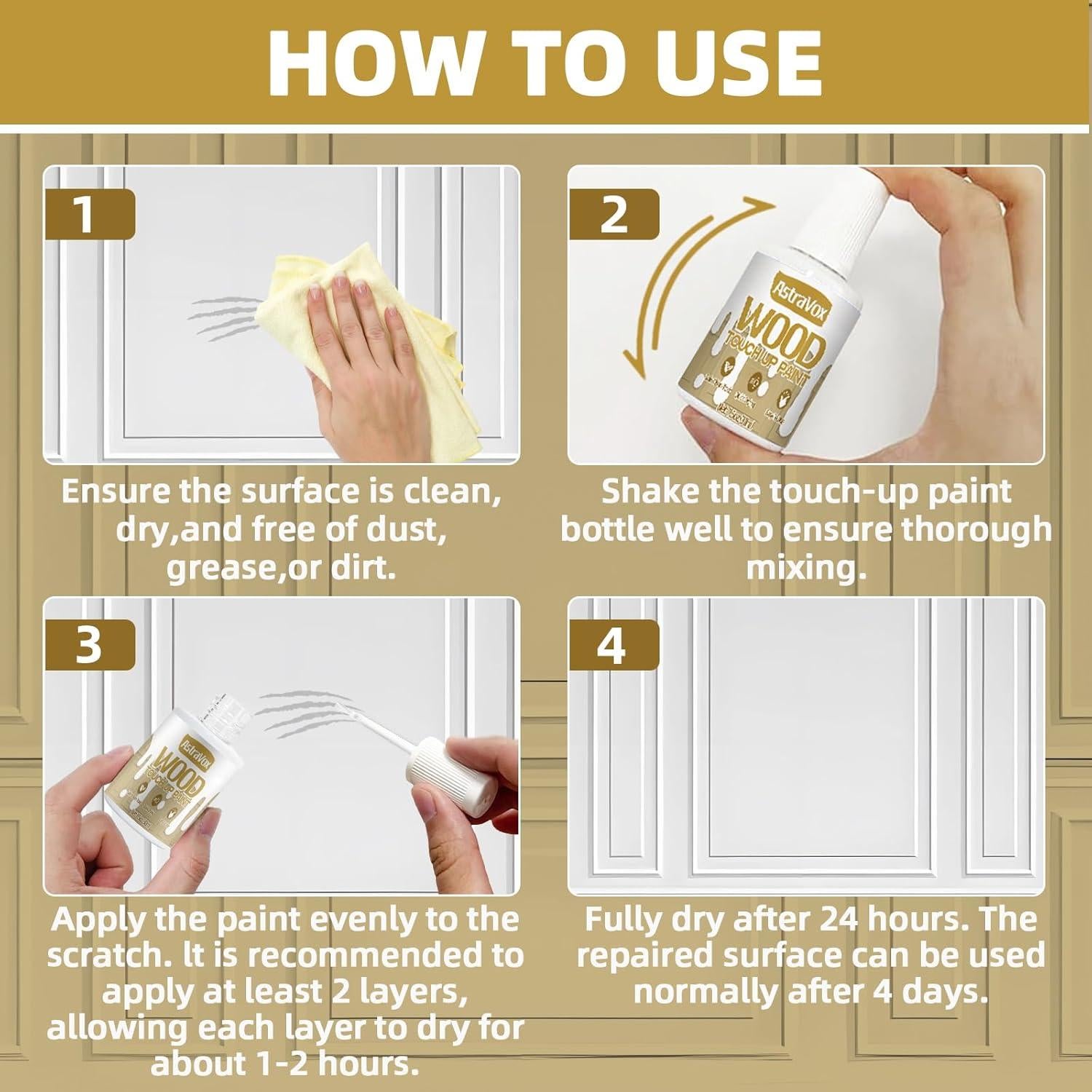 Pintura de Retoque Acrílica AstraVox 1.5 Oz Blanca para Madera