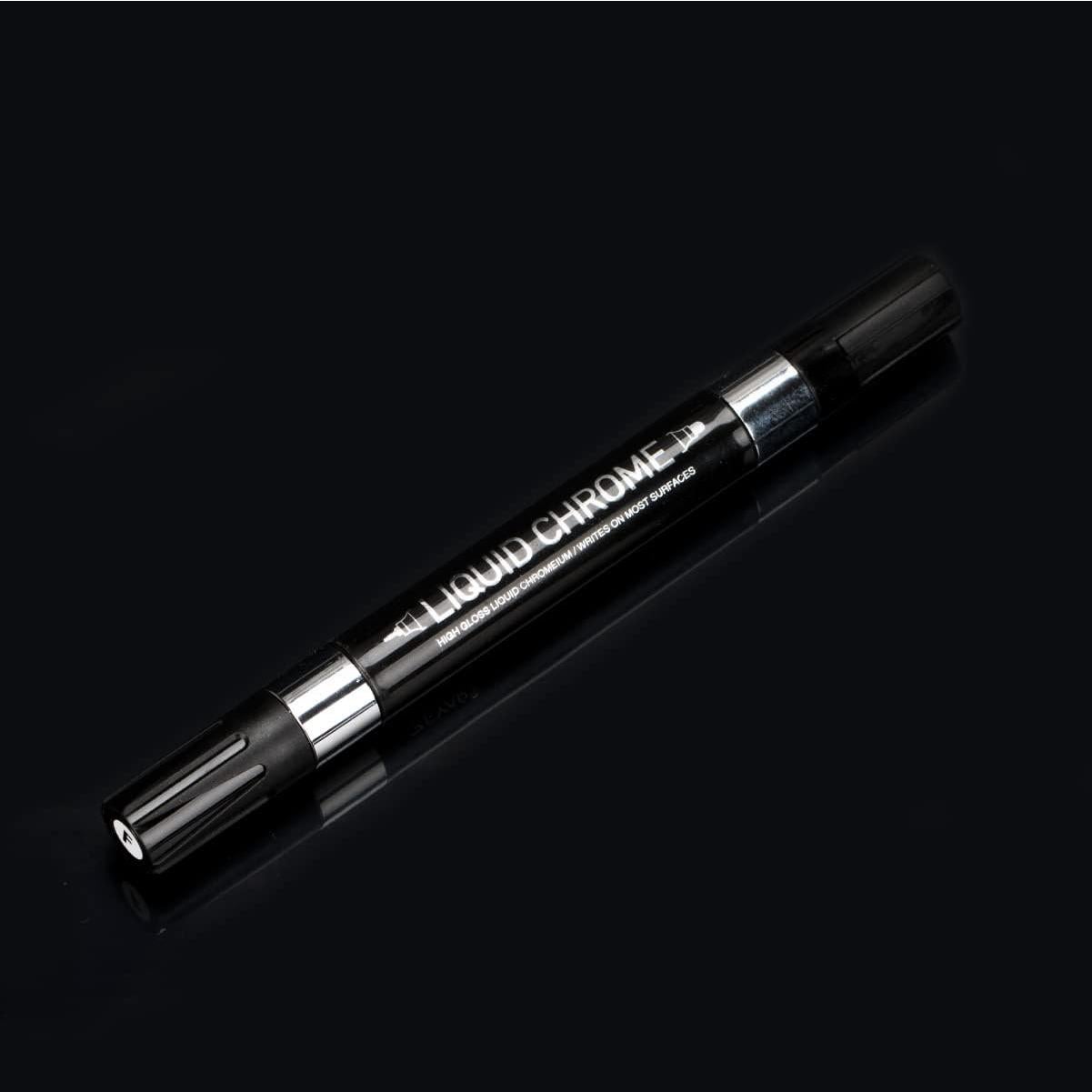 Marcador de pintura líquida ZEYAR Chrome, plata, punta doble 0.7mm y 2mm