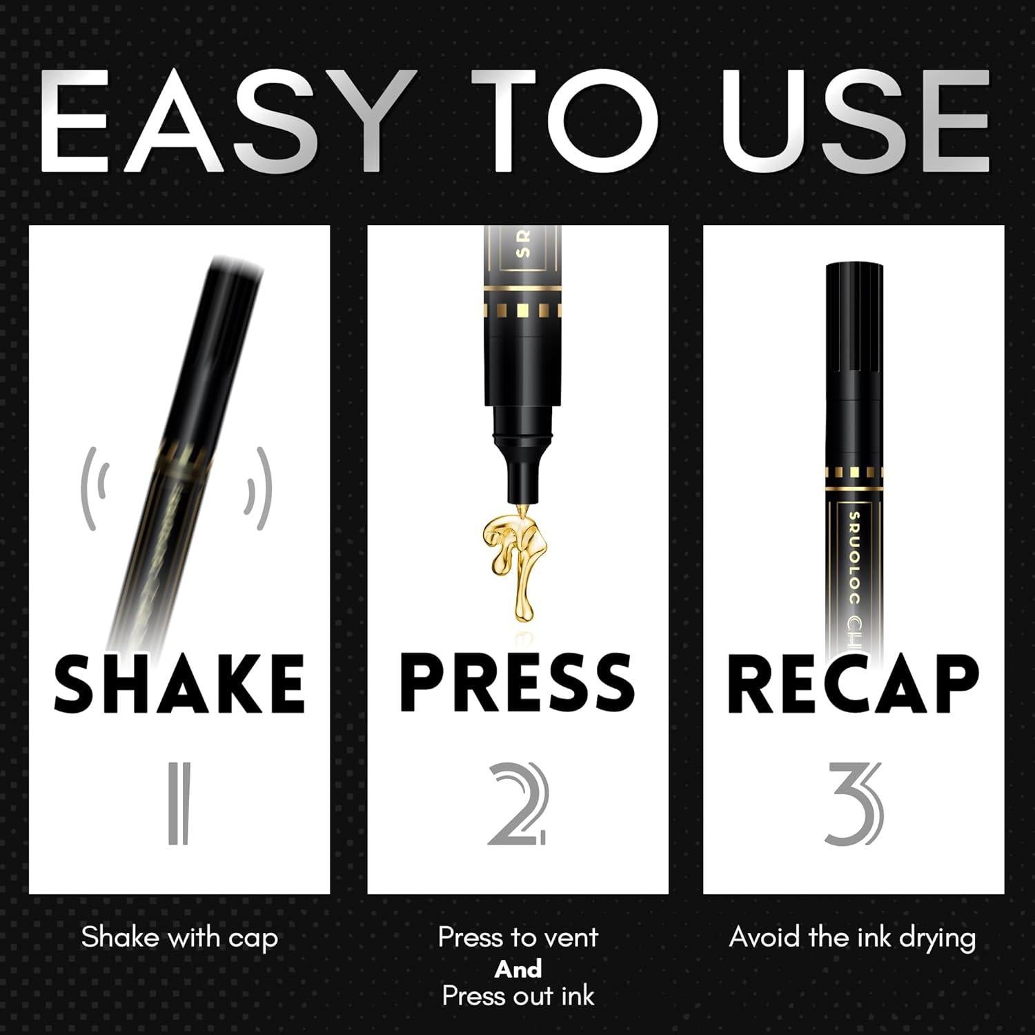 Marcadores Cromados SRUOLOC 3 Pcs Plata 0.5-3 mm