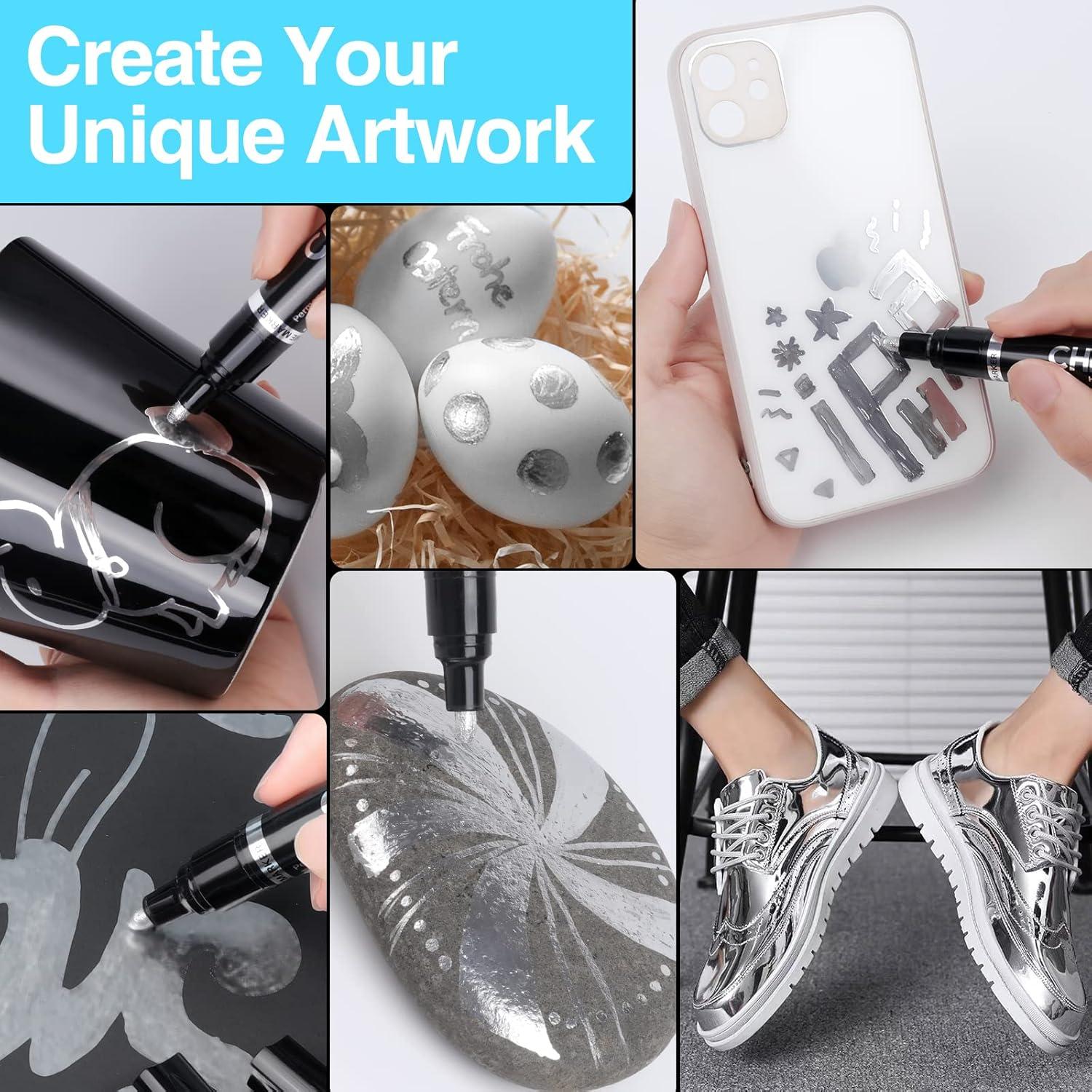 Marcadores de Espejo KERIFI Set 3 Piezas 0.7/1.0/3.0mm Plateado