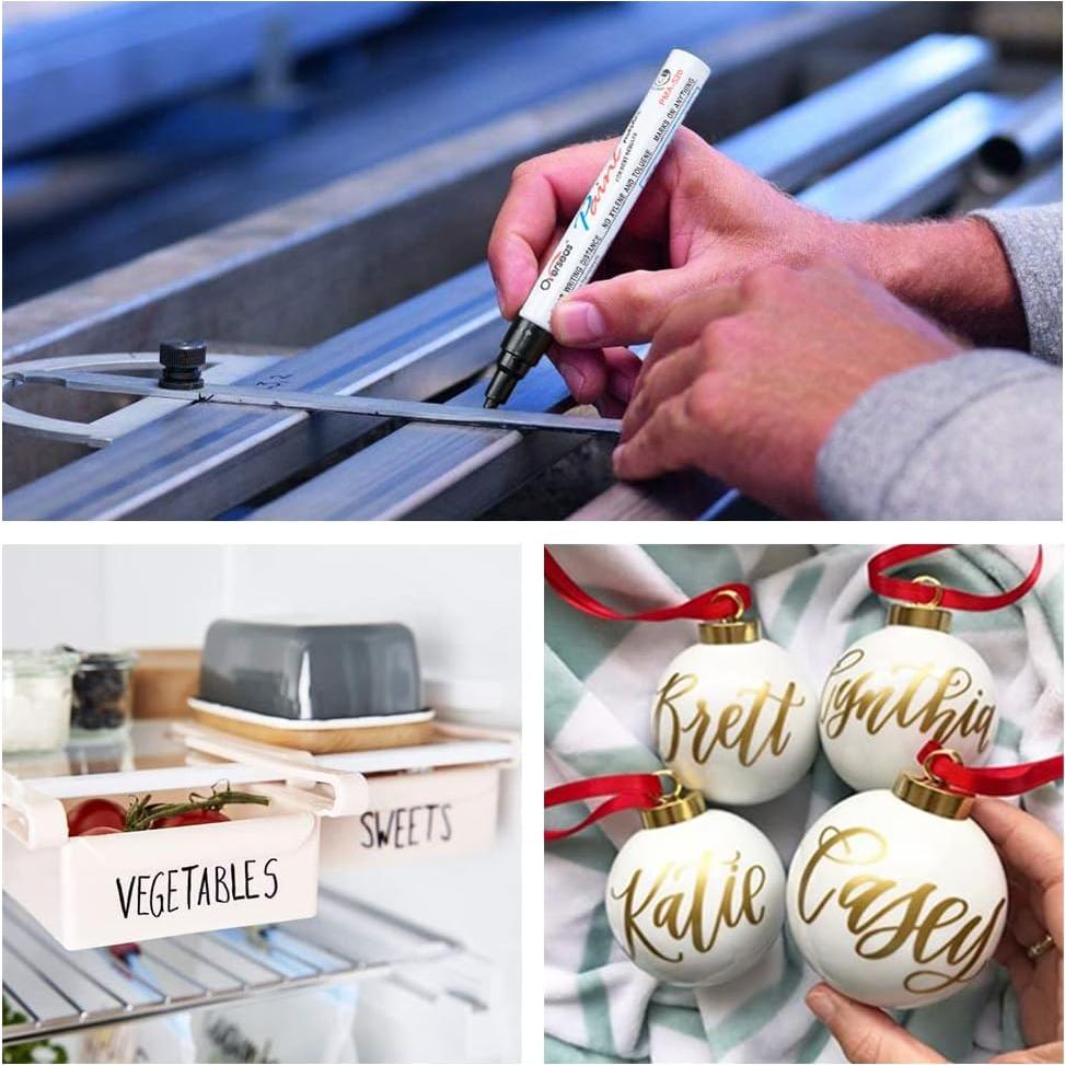 Marcadores Permanentes de Pintura Overseas - 3 Unidades Negros