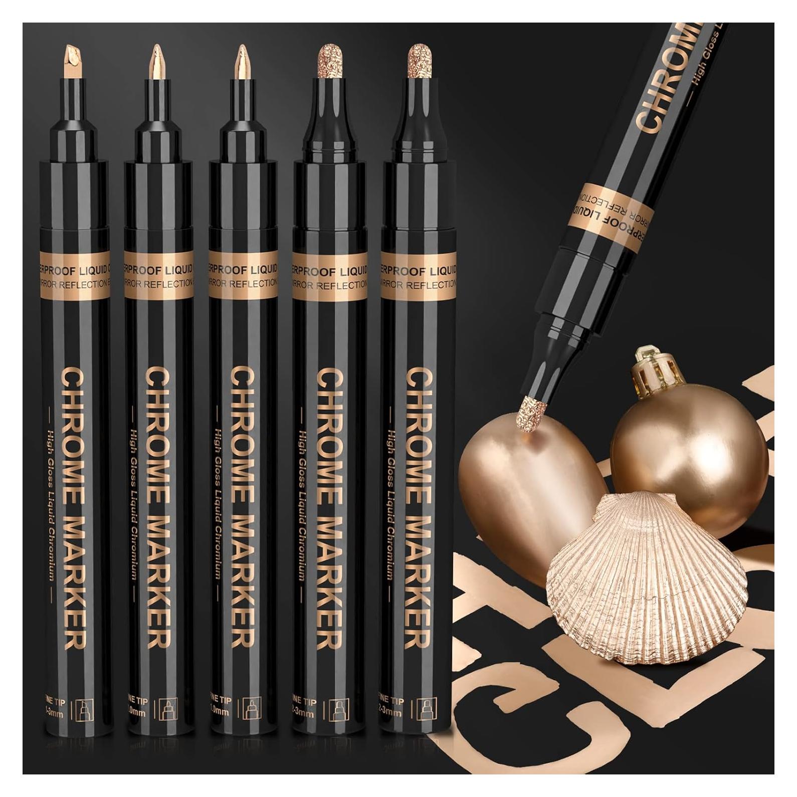 Marcadores de Cromo KERIFI, Juego de 5, Color Cobre, 1-3mm