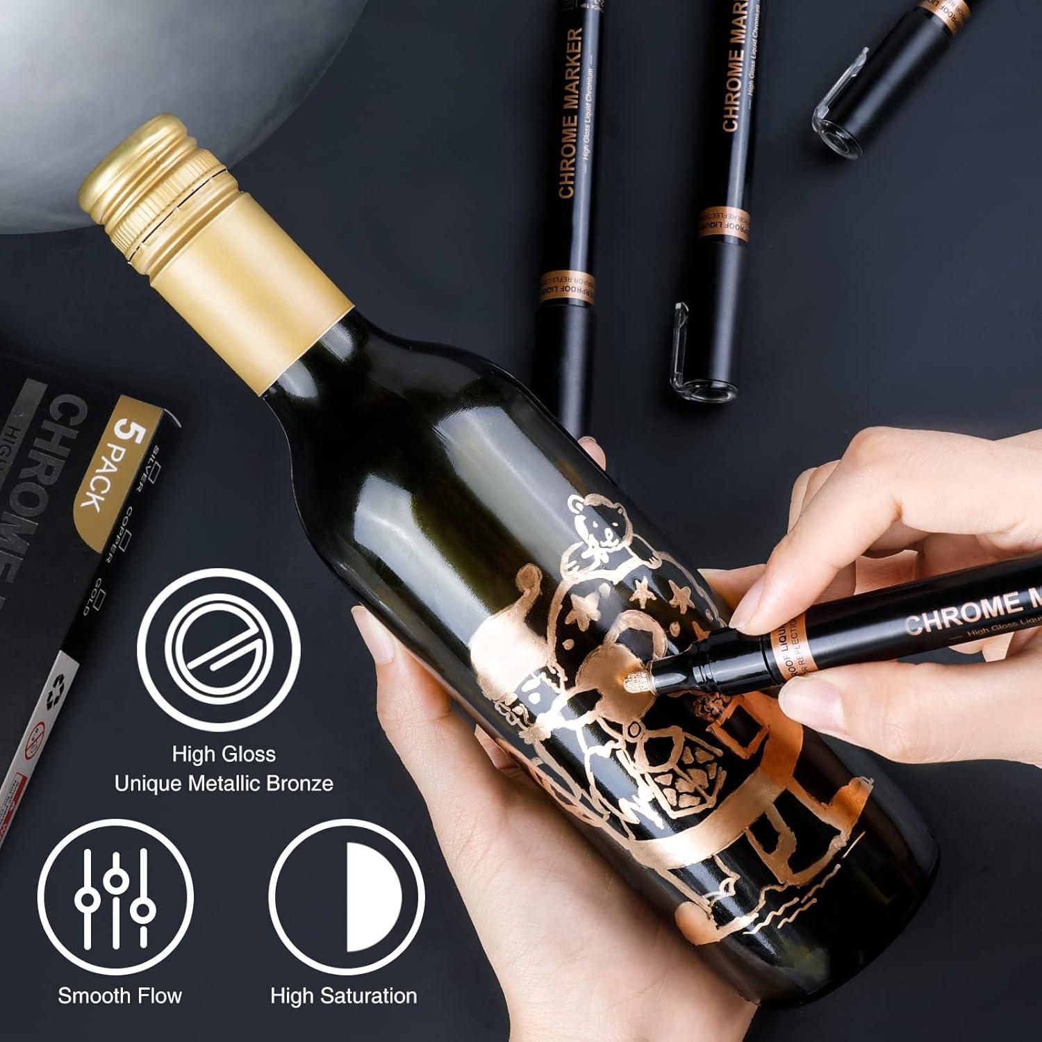 Marcadores de Cromo KERIFI, Juego de 5, Color Cobre, 1-3mm