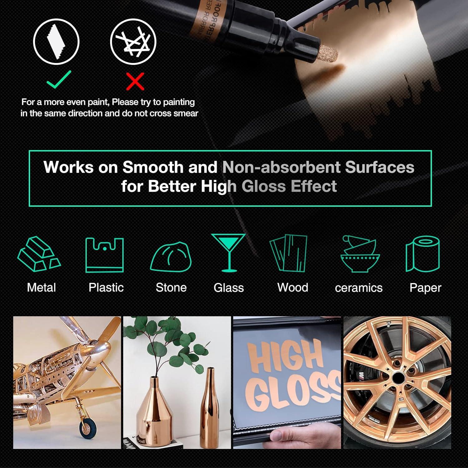 Marcadores de Cromo KERIFI, Juego de 5, Color Cobre, 1-3mm