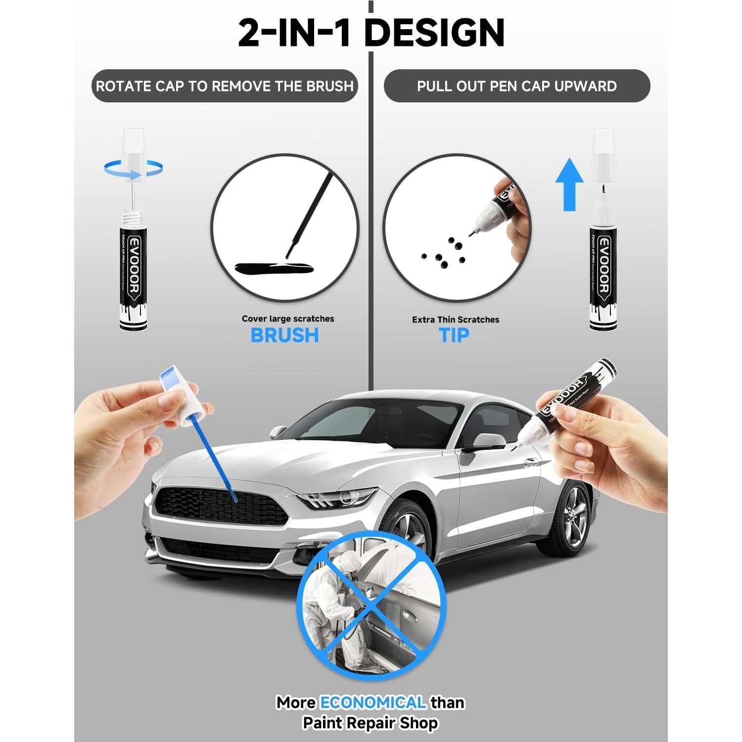 Pintura de Retoque EVOOOR Blanco Platino Metálico 11.8ml Ford