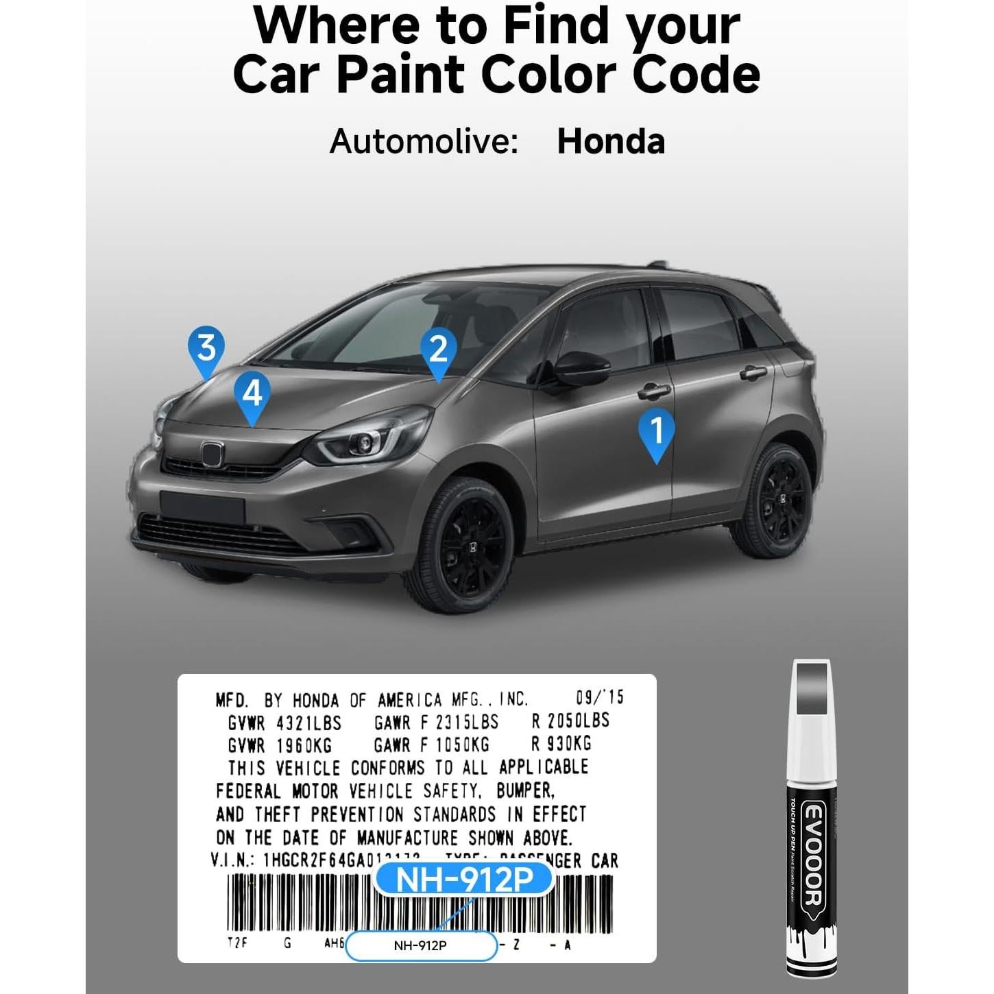 Pintura de Retoque Perla Gris Urbano NH-912P para Honda