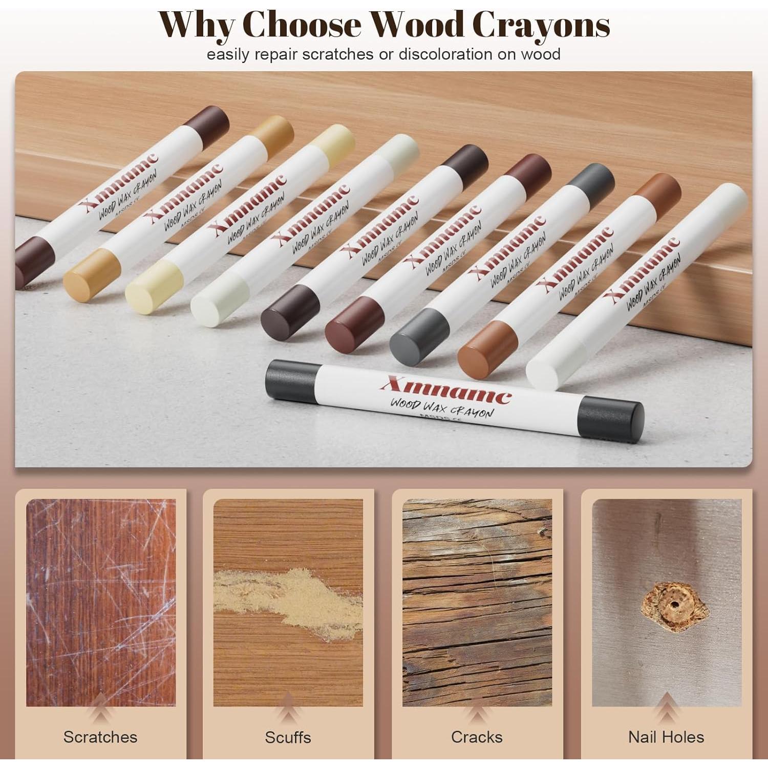 20 Palos de Cera para Reparación de Madera Xmnamc - 10 Colores