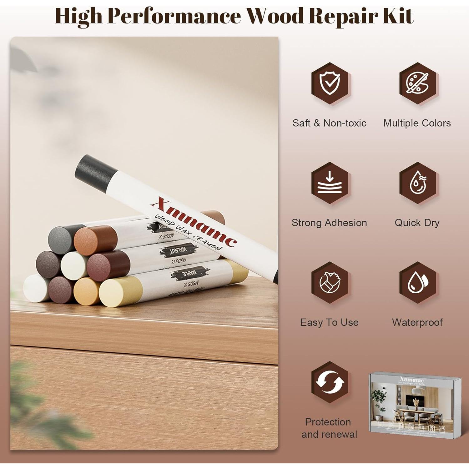 20 Palos de Cera para Reparación de Madera Xmnamc - 10 Colores