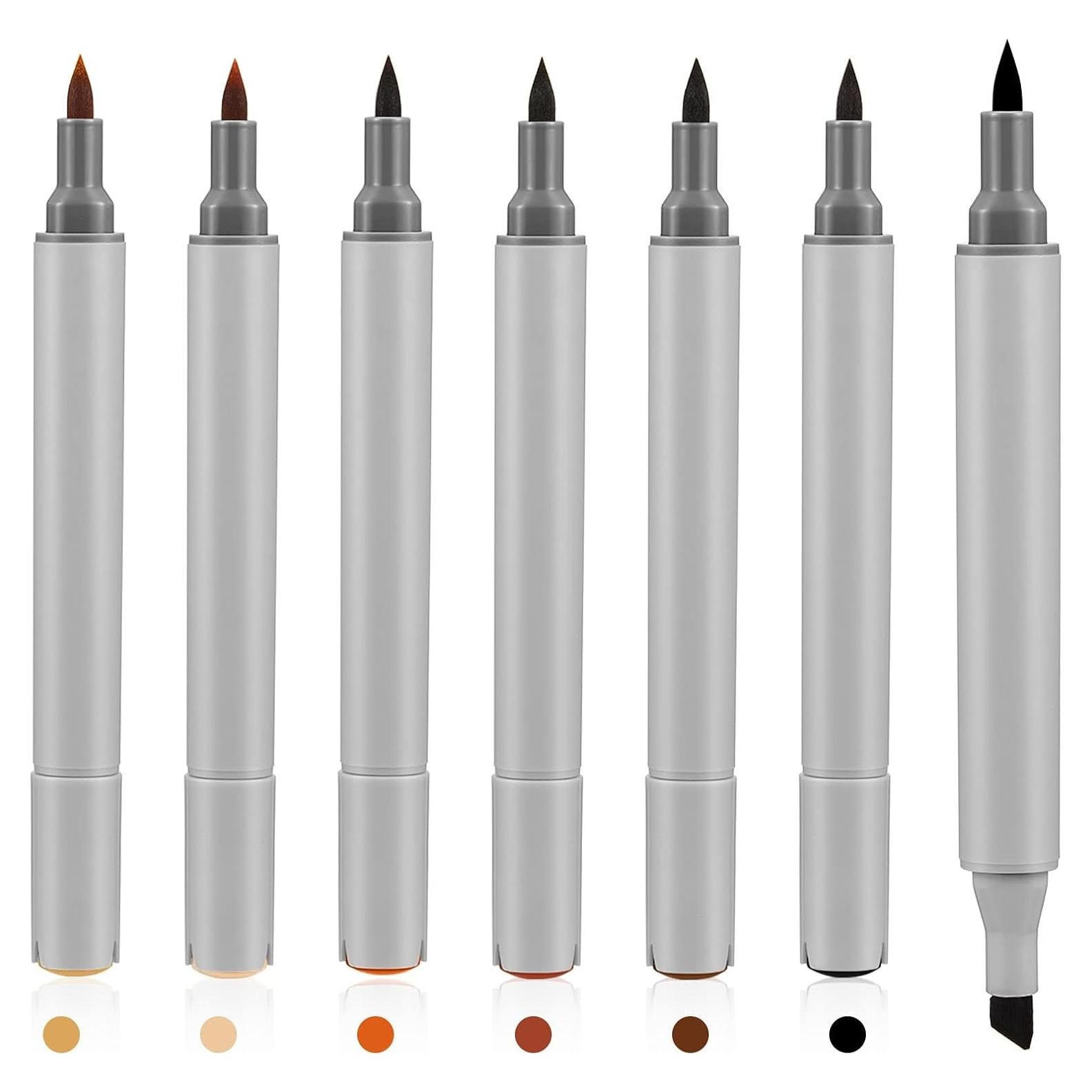 Marcadores de Tinte para Cuero Leinuosen - 6 Colores, Doble Punta