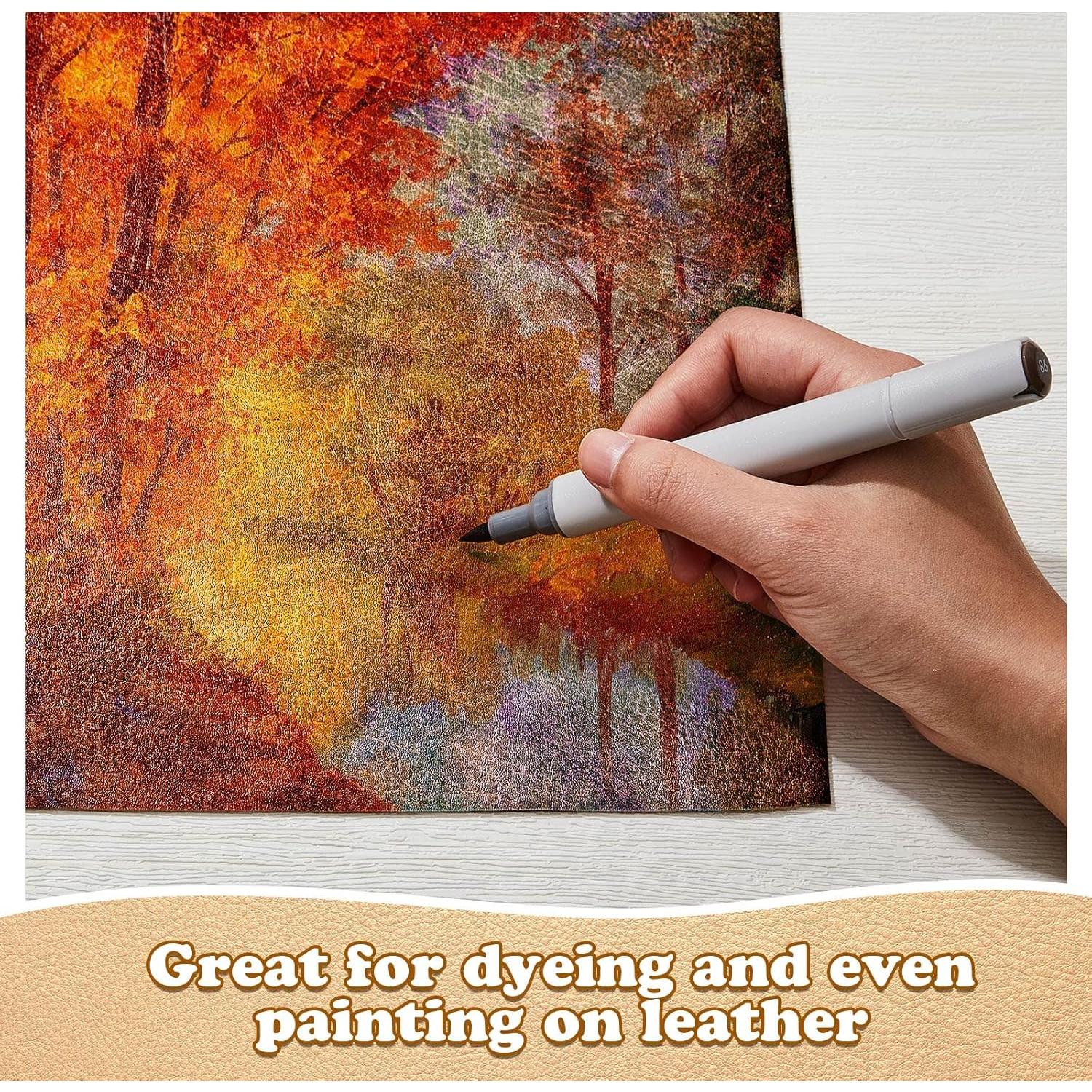 Marcadores de Tinte para Cuero Leinuosen - 6 Colores, Doble Punta