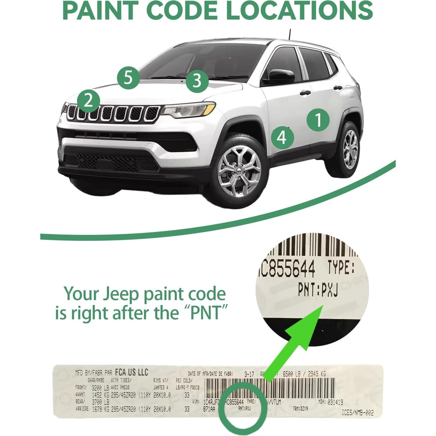 Bolígrafo de Retoque Cardiality Verde Sarge PGG para Jeep