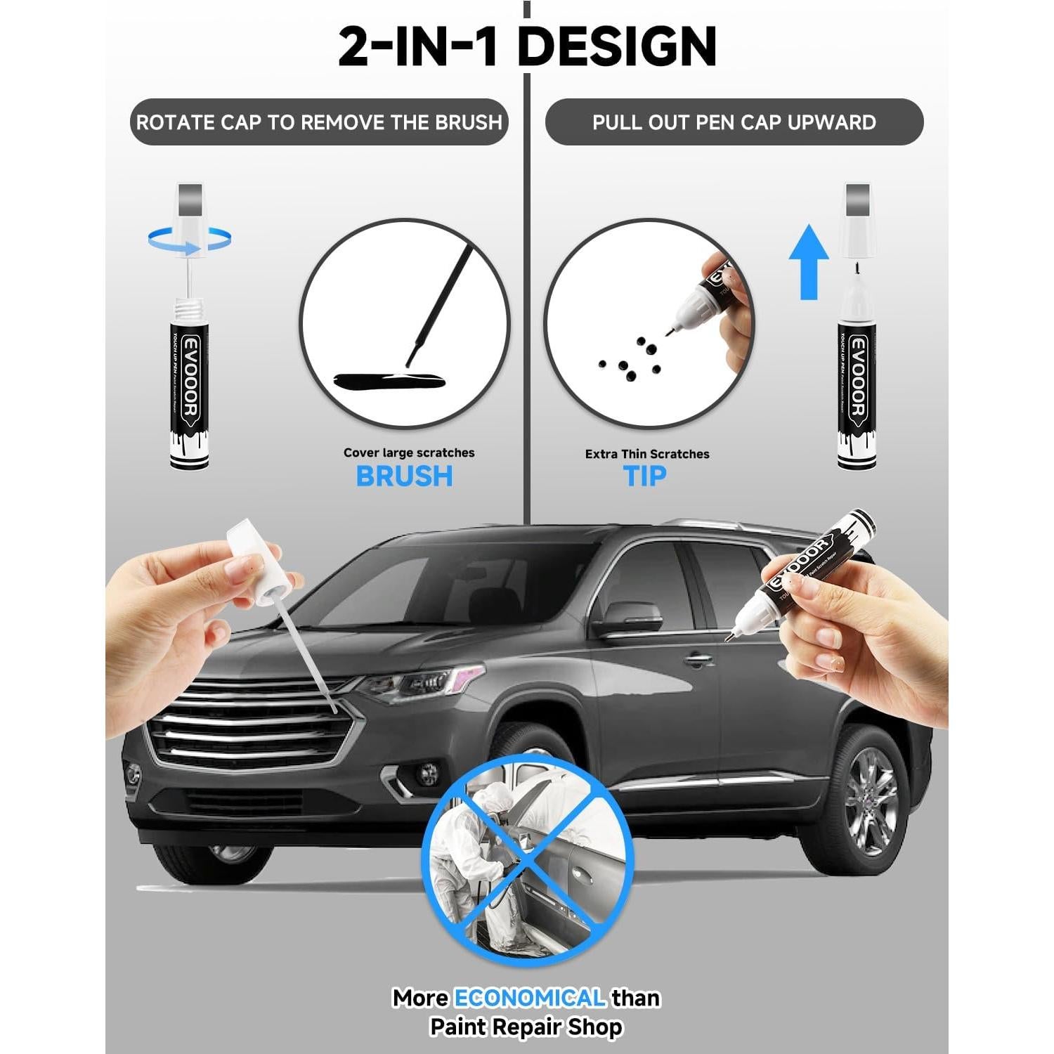 Pintura de Retoque EVOOOR 30ml Gris Pizarra Metálico para Chevy