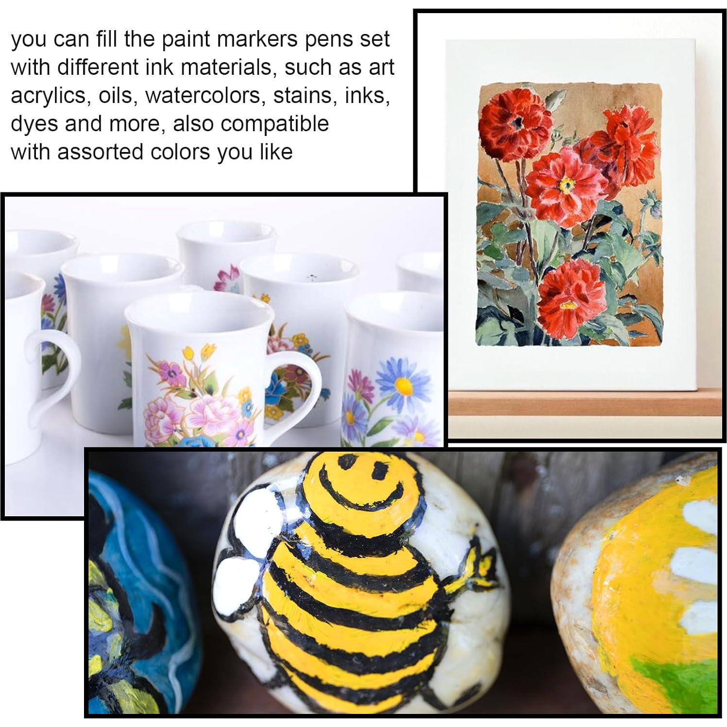 Marcadores de Pintura Acrílica Rellenables Yuanan - 6 Pcs 3mm