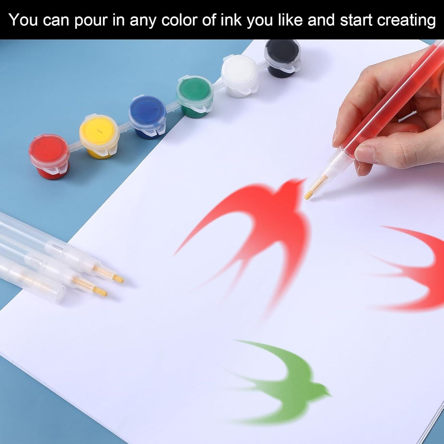 Marcadores de Pintura Acrílica Rellenables Yuanan - 6 Pcs 3mm