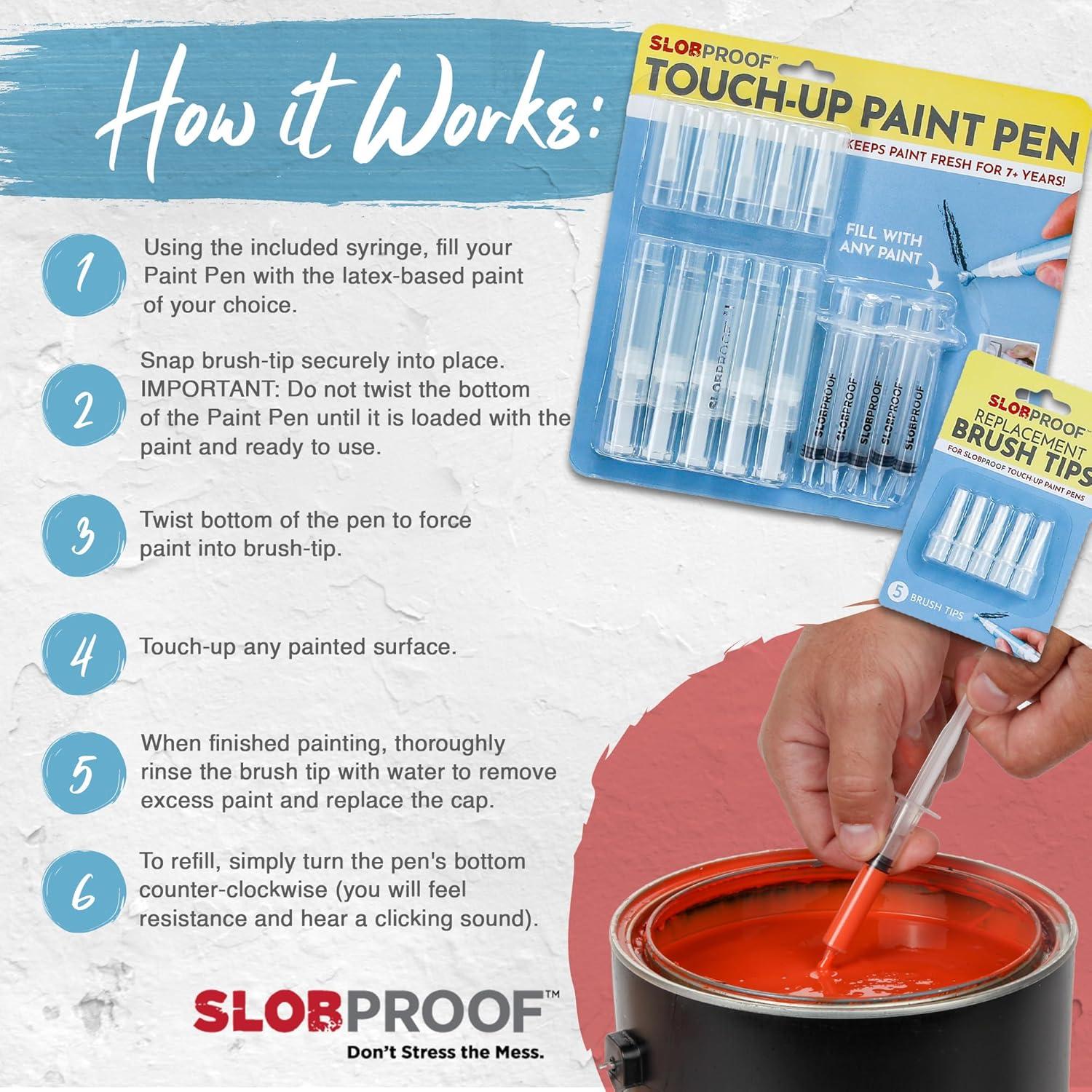 Bolígrafo de Pintura Recargable Slobproof - Kit 5 en 1 para Retoques