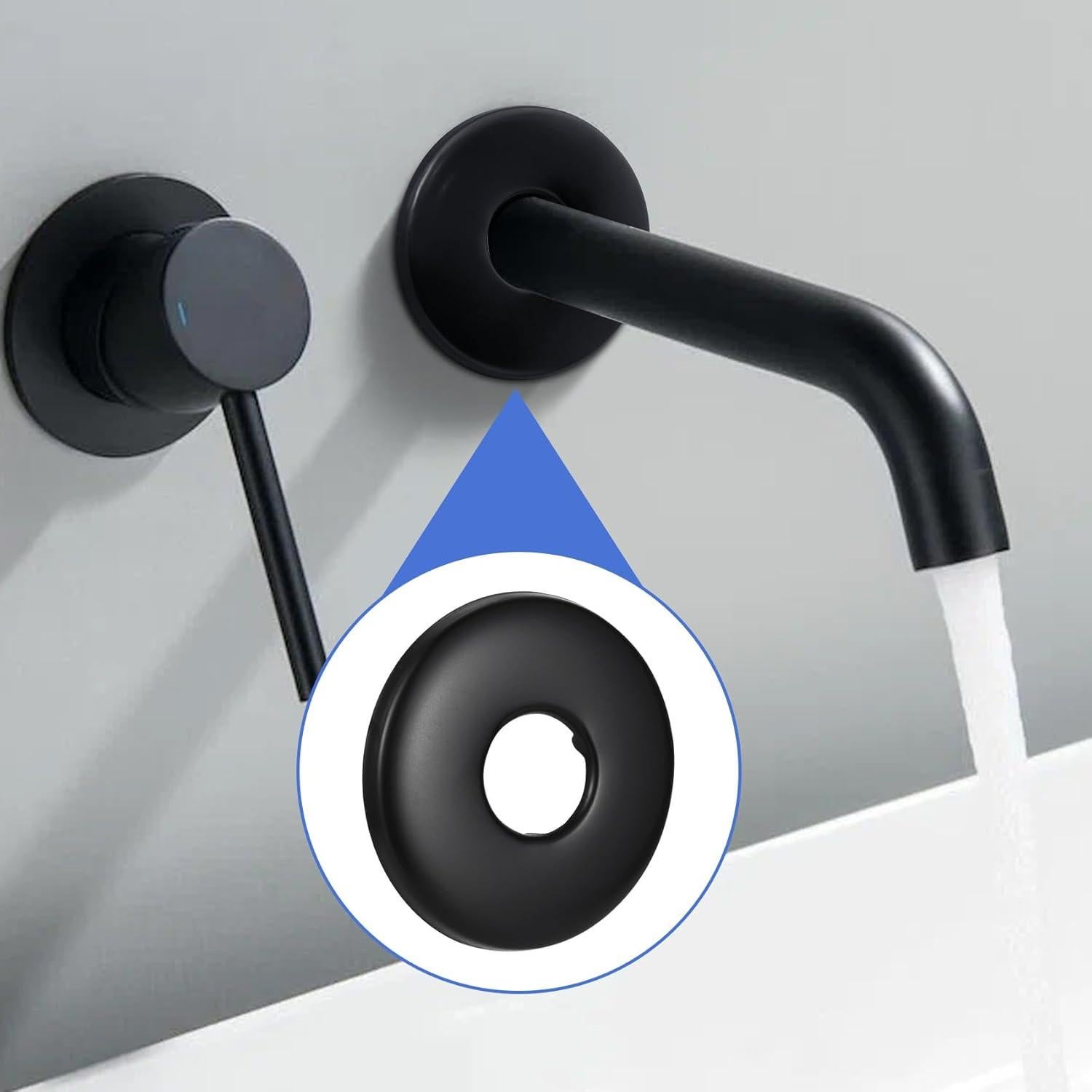 Cubiertas de Flange de Ducha OIIKI 2 Pcs Acero Inoxidable Negro Mate