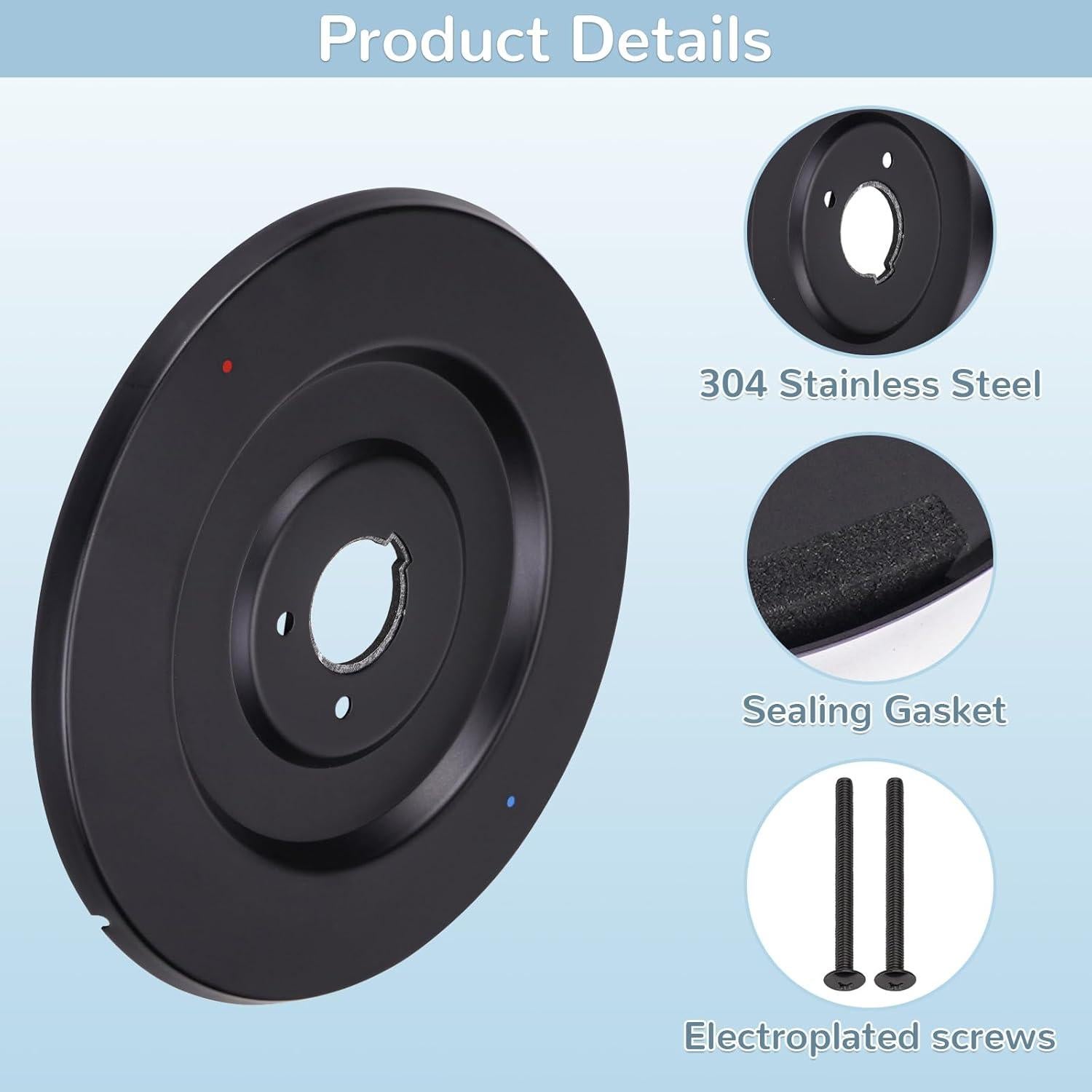 Reemplazo Escudo Moen 16090 Chateau Ducha Baño Negro Mate