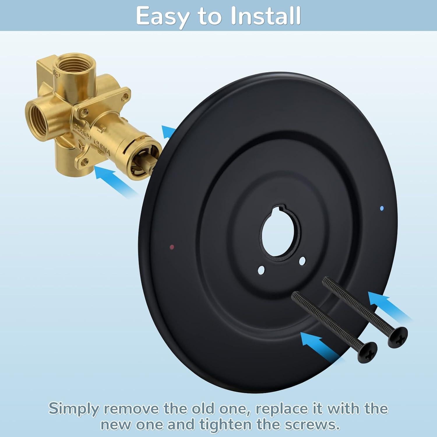 Reemplazo Escudo Moen 16090 Chateau Ducha Baño Negro Mate