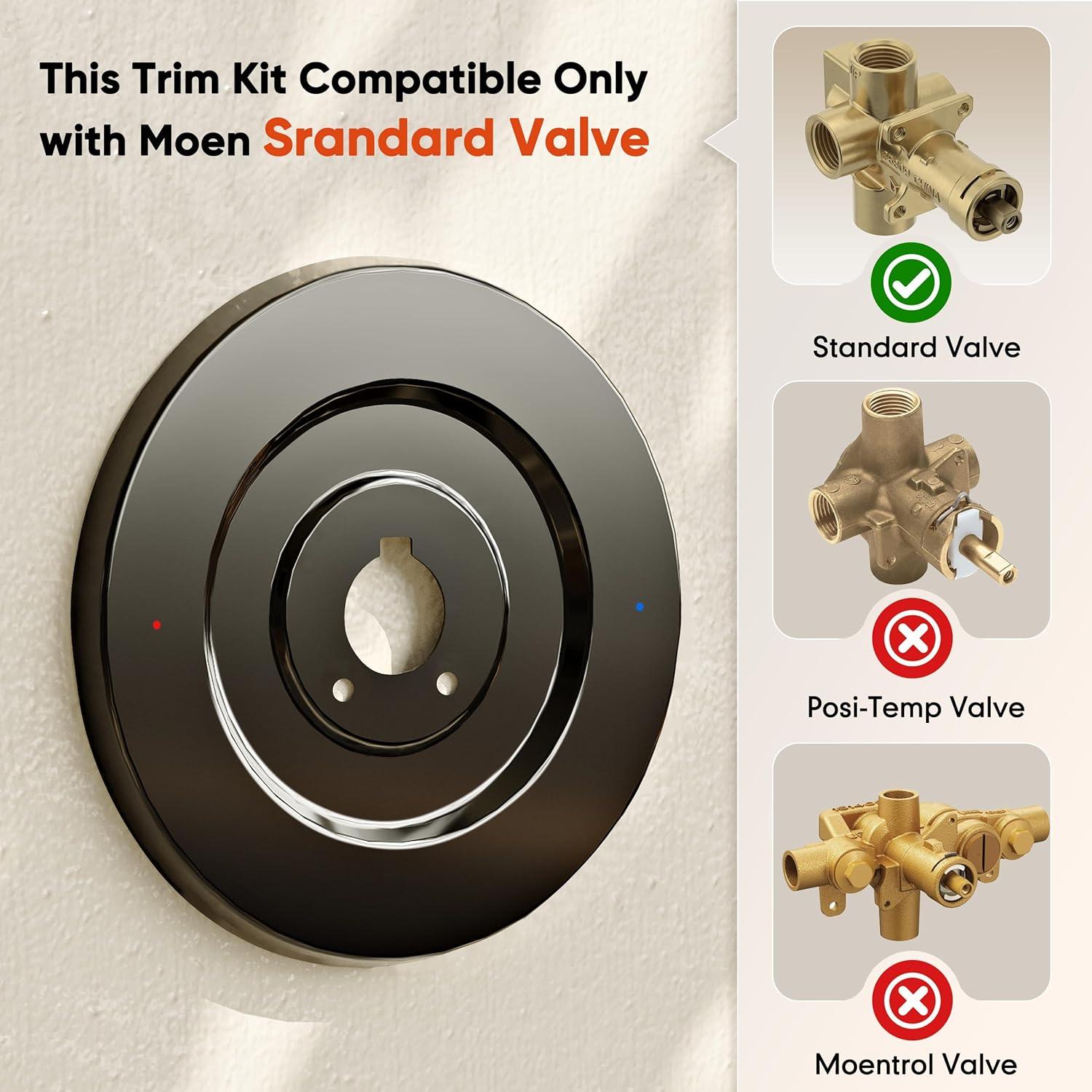 Escutcheon Moen 16090 Chateau Negro Mate para Grifos de Ducha