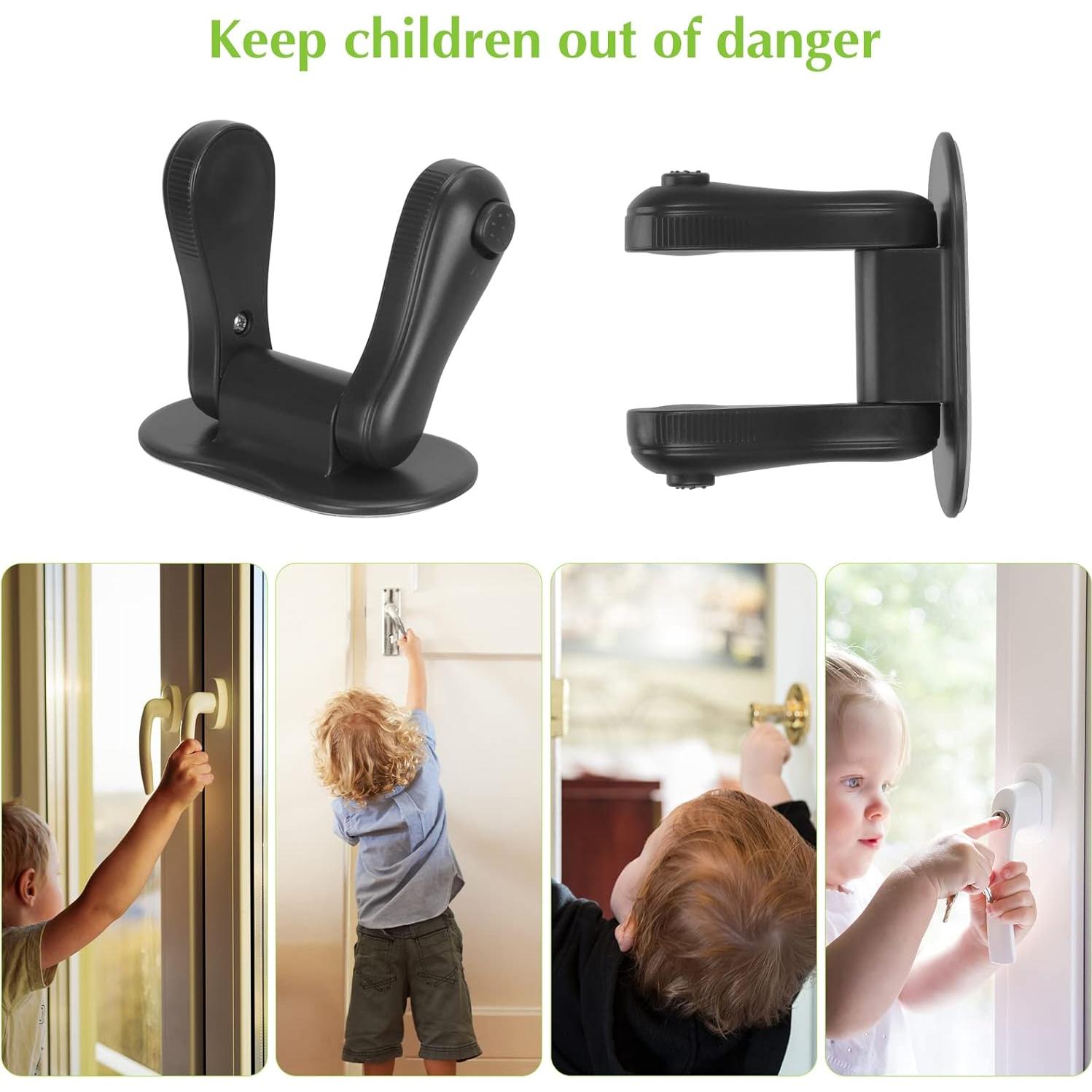 Bloqueo de Palanca de Puerta BiSiViO Negro 2 Paquete Seguridad Infantil