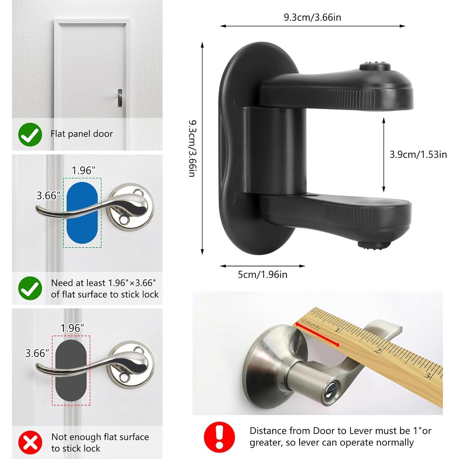 Bloqueo de Palanca de Puerta BiSiViO Negro 2 Paquete Seguridad Infantil