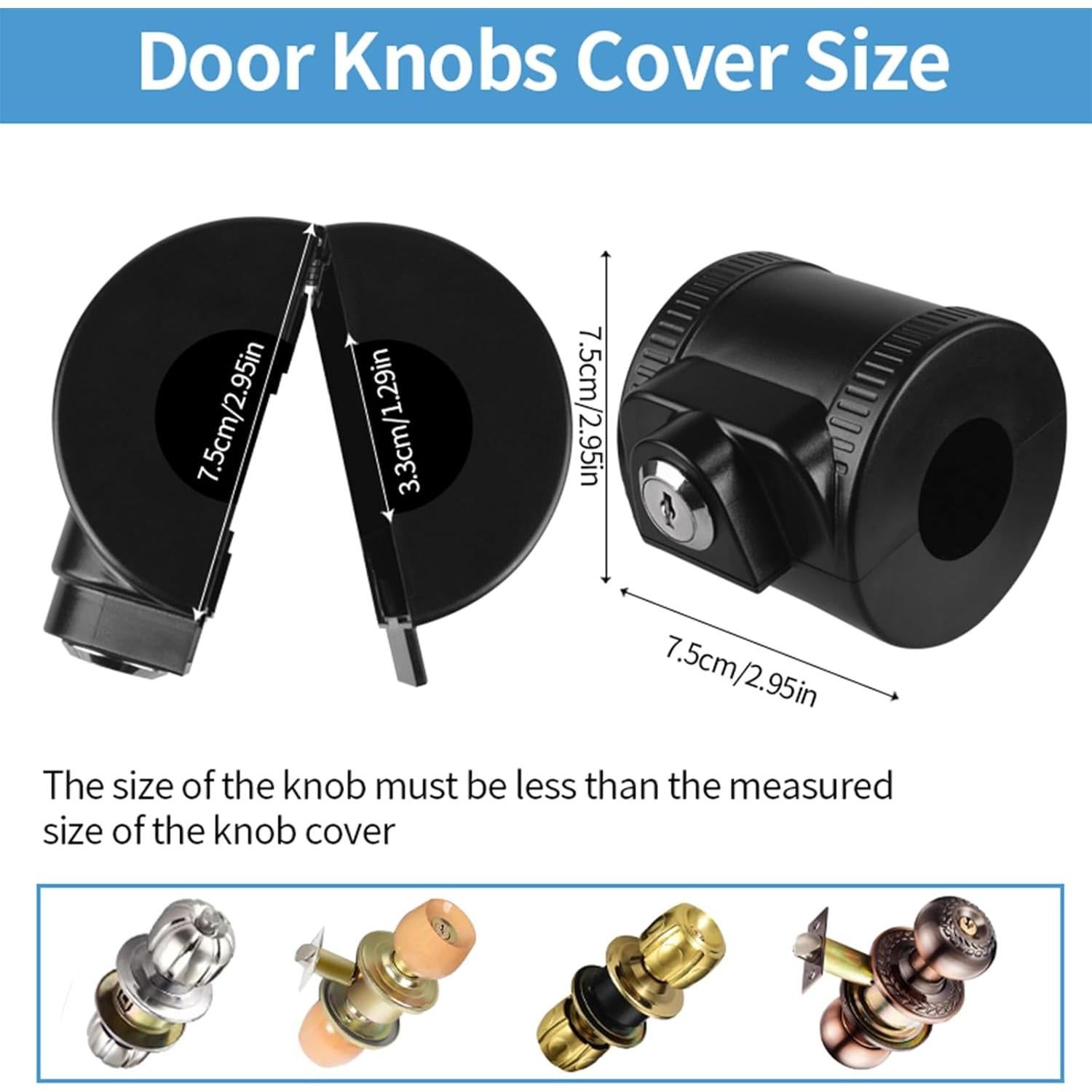 Cubierta de pomo de puerta PKLIYH a prueba de niños - Paquete de 2