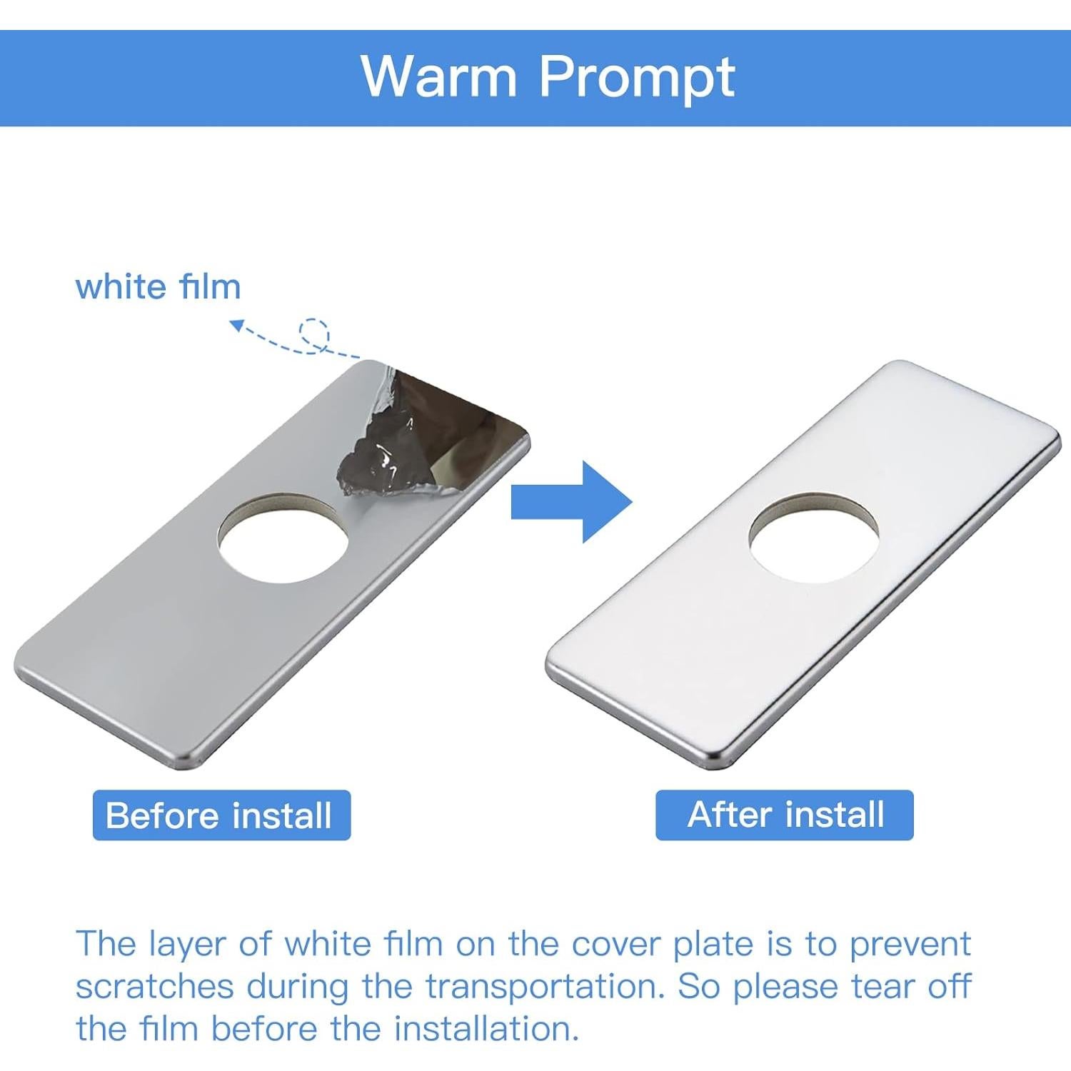 Tapa de Agujero de Lavabo BWE P-77 Cromo 1 Agujero 4"