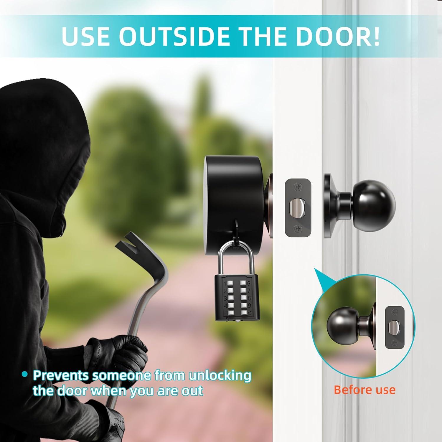 Dispositivo de bloqueo de pomo de puerta JUGGHOME 2 Pack - Negro