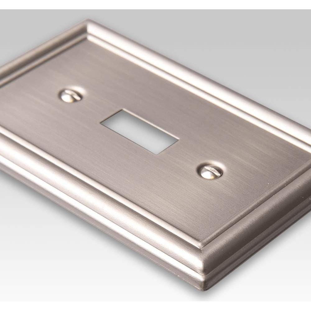 Placa de Pared Doble Interruptor Amerelle 149TTBN Niquel Cepillado