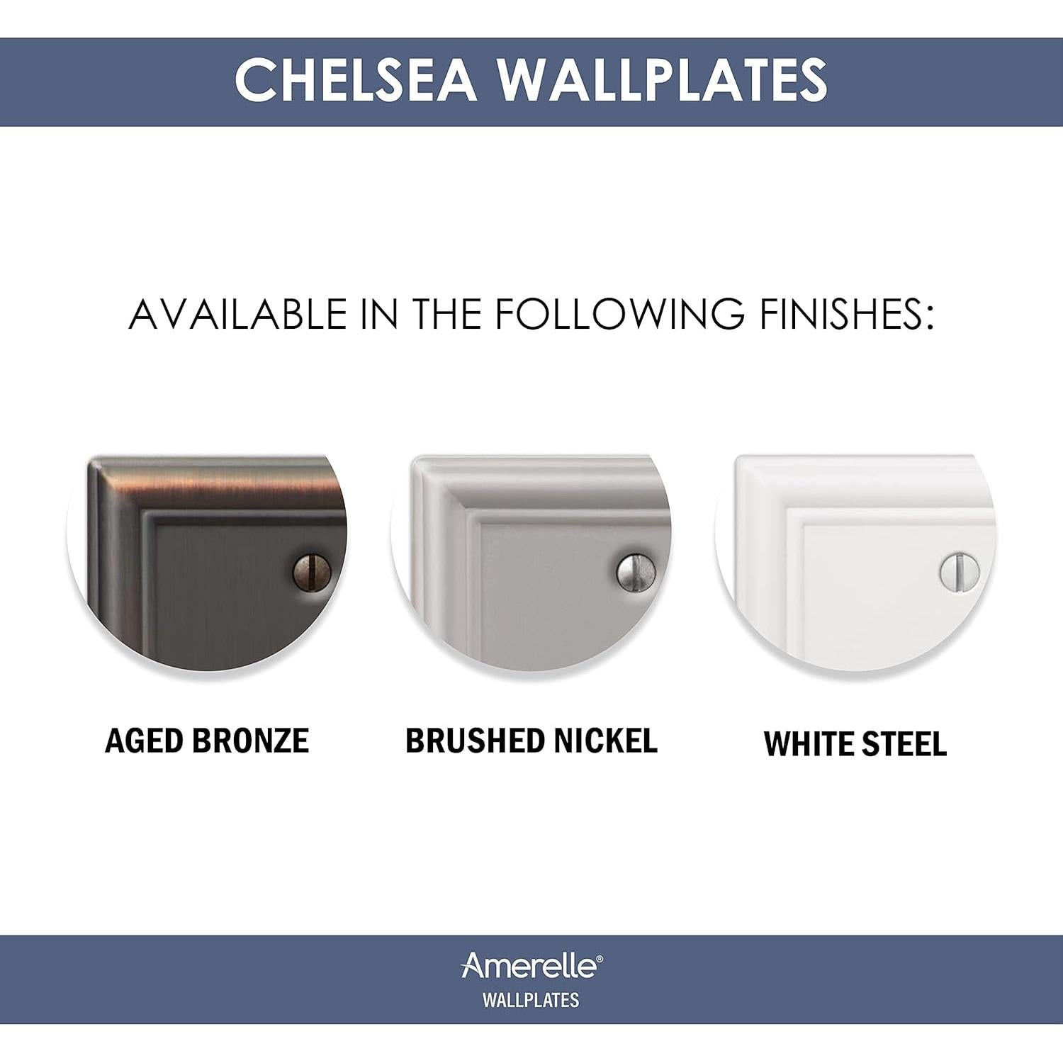 Placa de Pared Doble Interruptor Amerelle 149TTBN Niquel Cepillado