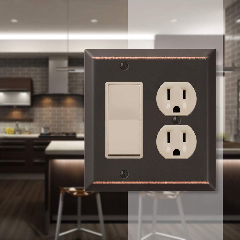 Panel de Pared Amerelle 163RDDB 1 Rocker 1 Duplex Acero Bronce