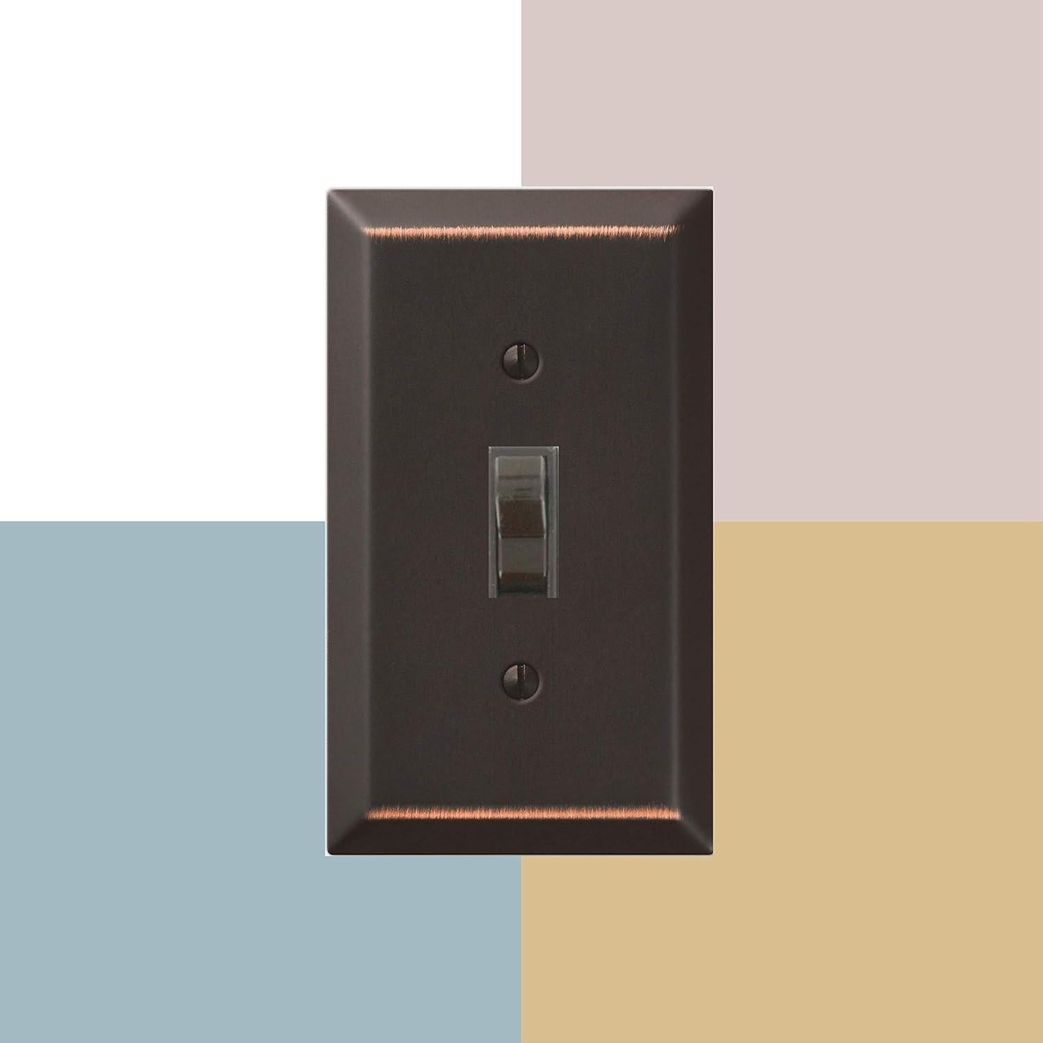 Panel de Pared Amerelle 163RDDB 1 Rocker 1 Duplex Acero Bronce