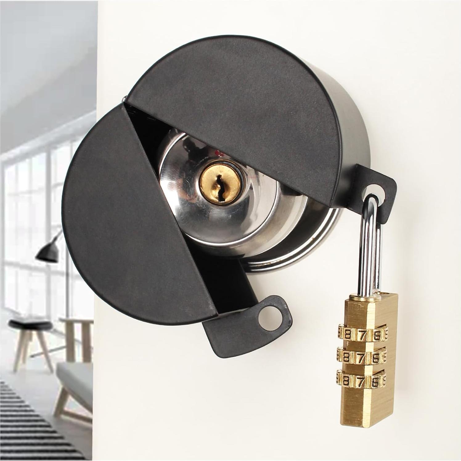 Cerradura de Perilla Temeili Negra para Puertas - Sin Perforación